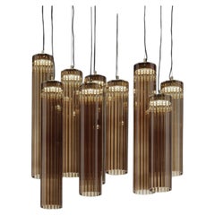Lustre Itala S9 en verre borosilicaté marron