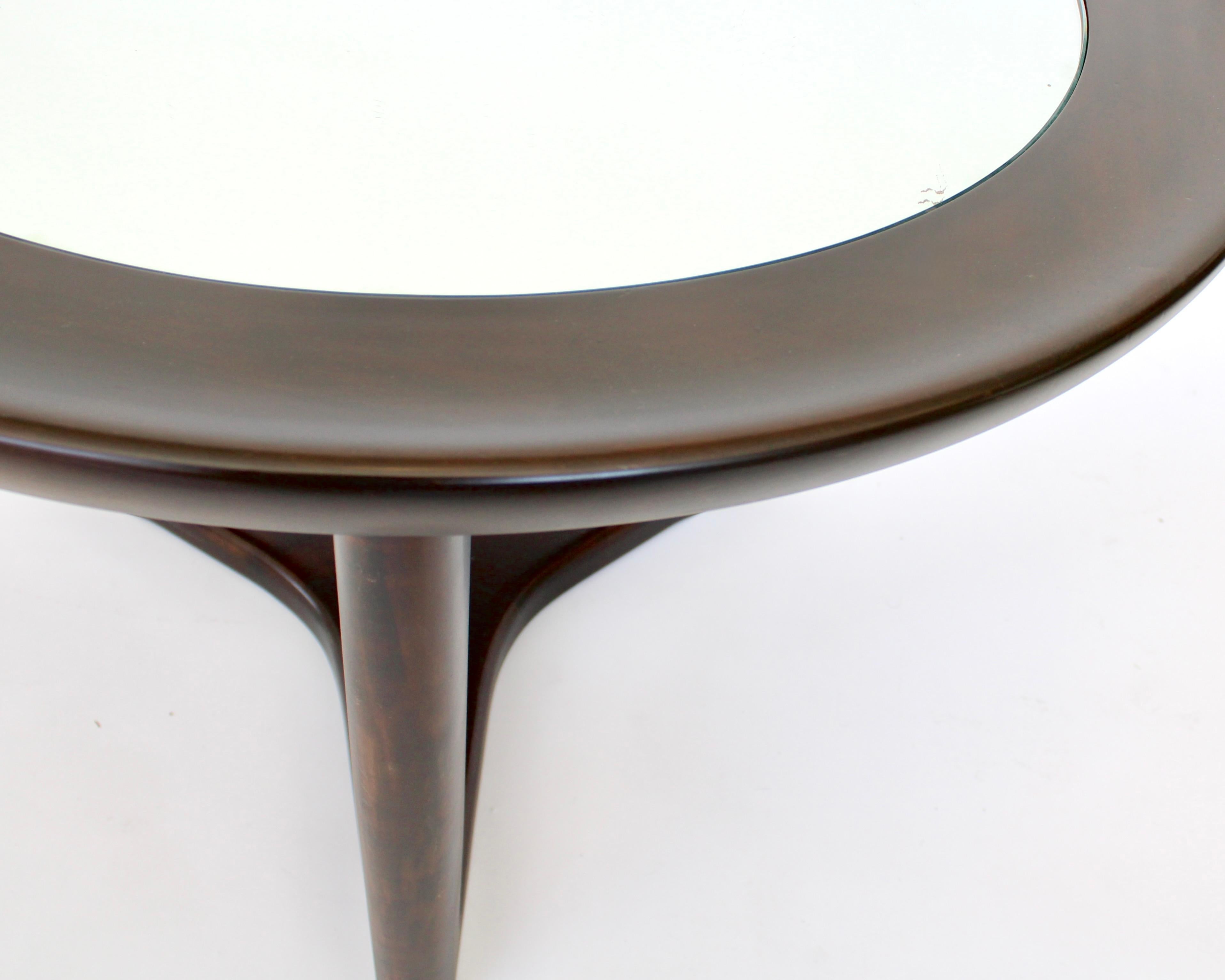 Tavolino Italain Attribuito a Gio Ponti Legno di mogano in vendita 5