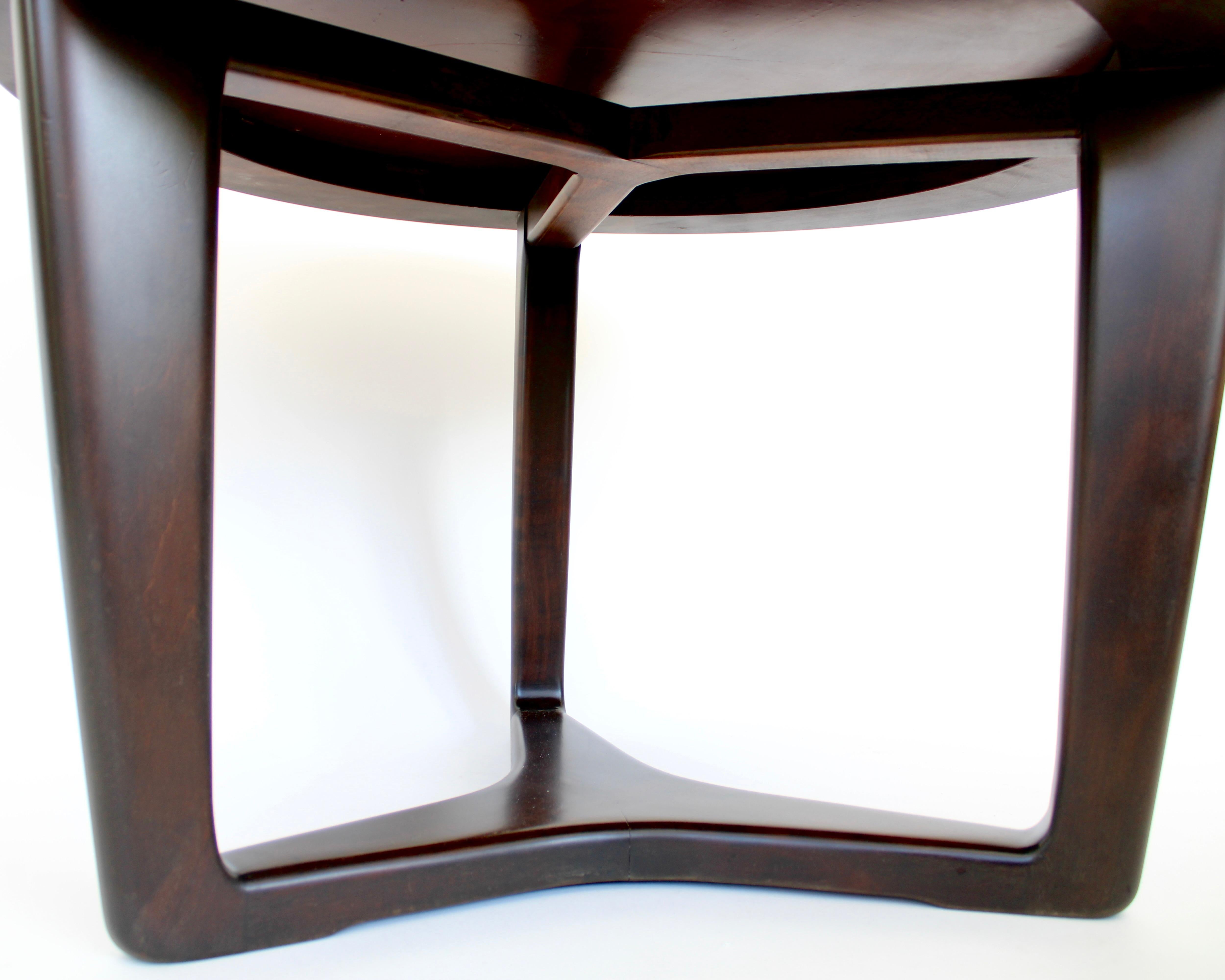 Tavolino Italain Attribuito a Gio Ponti Legno di mogano in vendita 9