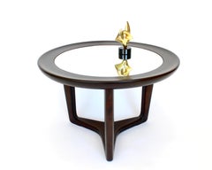 Italain Coffee Table Attributed to Gio Ponti Mahogany With Original Glass