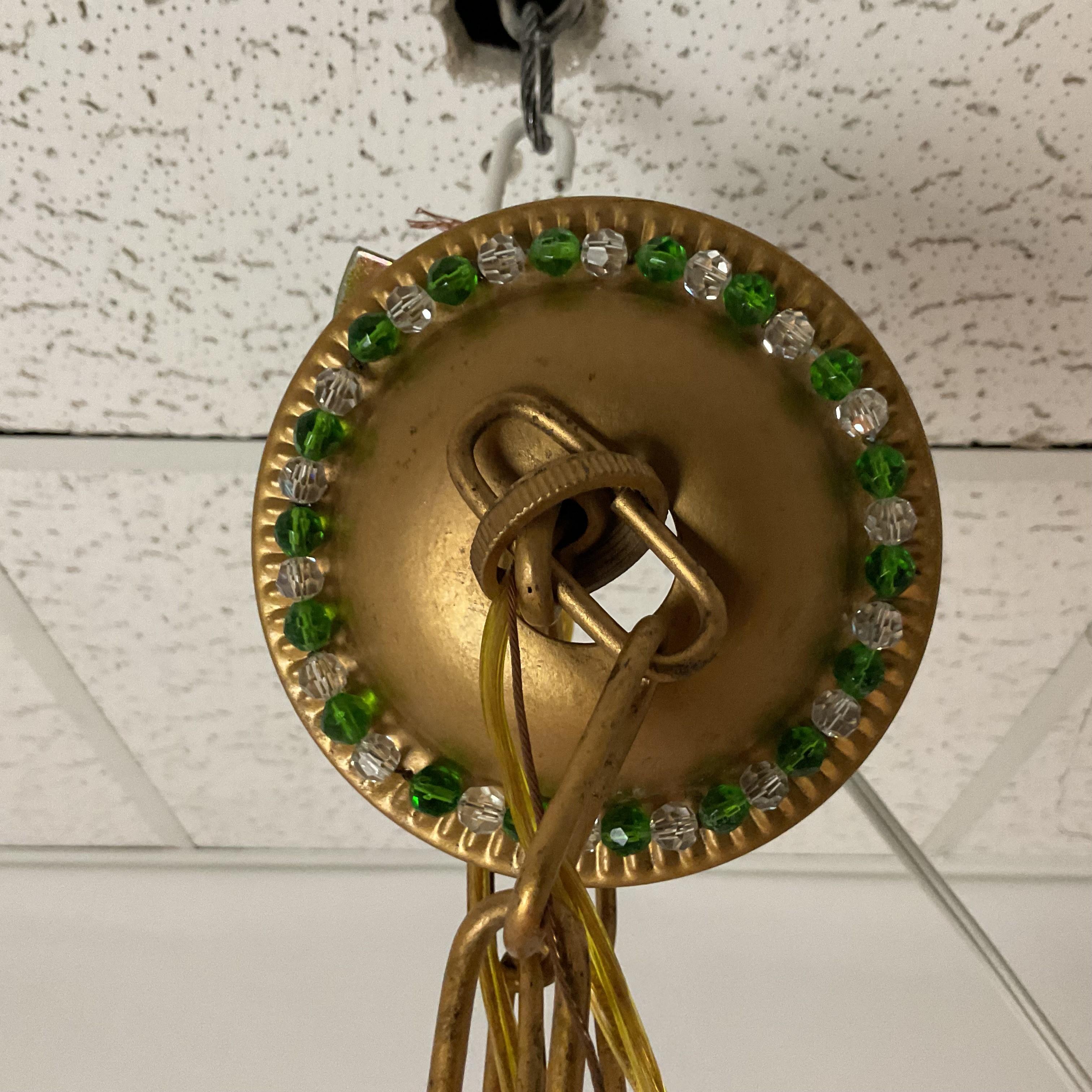 Italain Glass Beaded Pendant Light In condizioni buone in vendita a West Palm Beach, FL