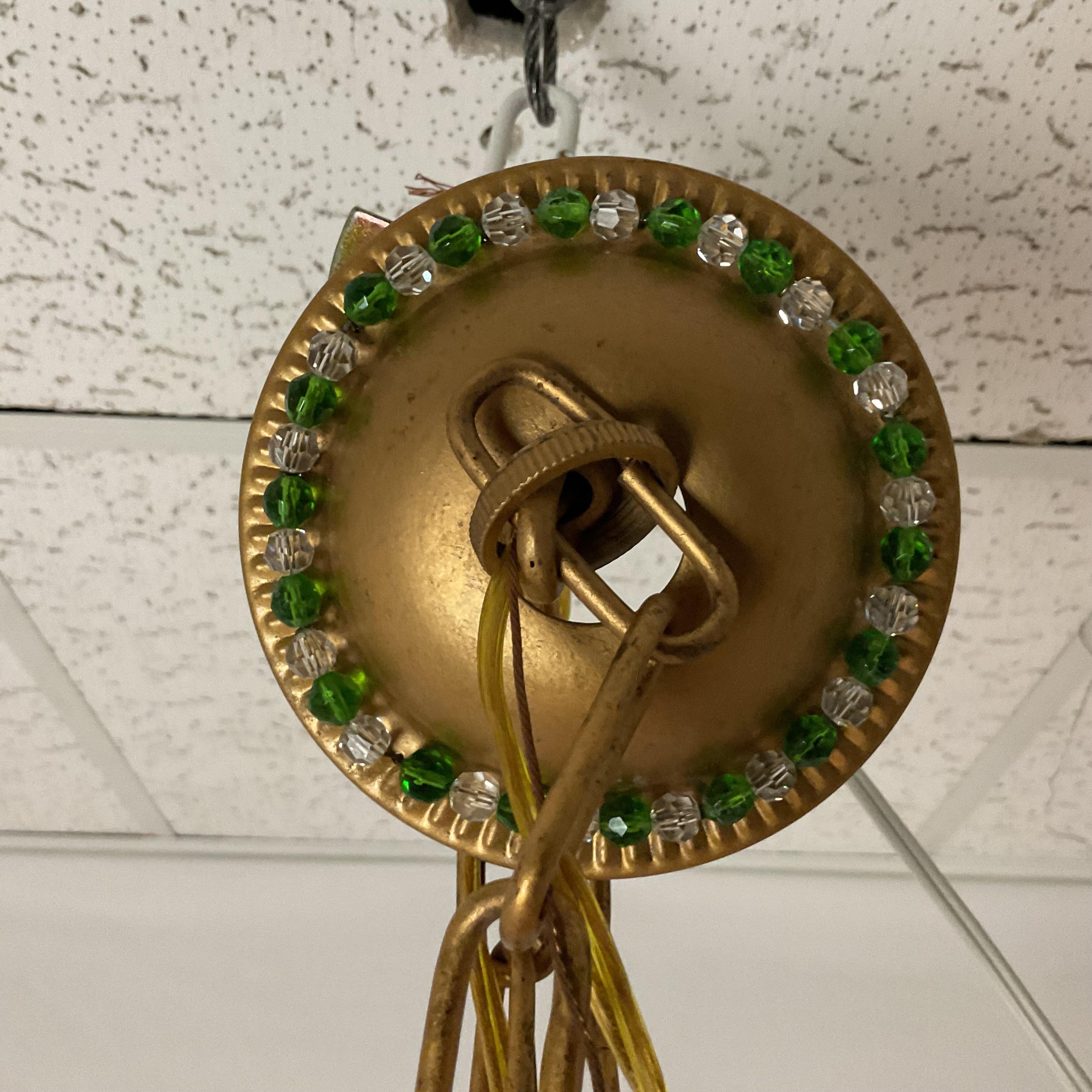 Fine XX secolo Italain Glass Beaded Pendant Light in vendita