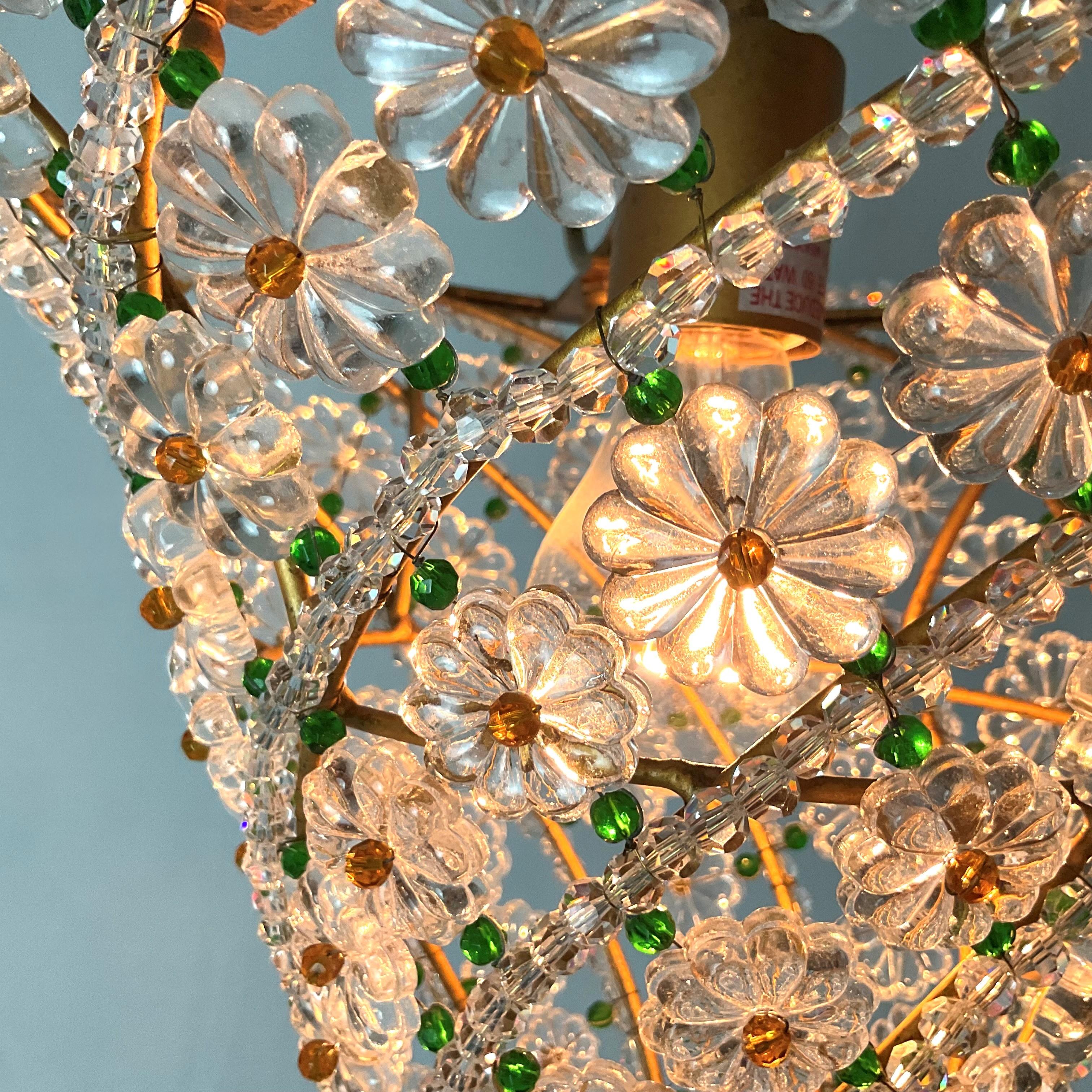 Italain Glass Beaded Pendant Light in vendita 1