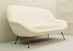 Italian Sofa New Cream White Upholstery