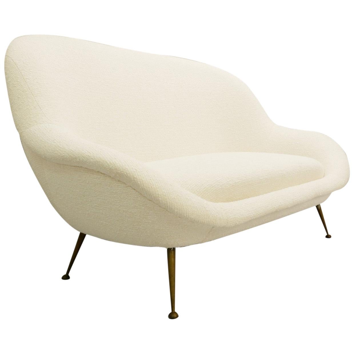 Italian Sofa New Cream White Upholstery