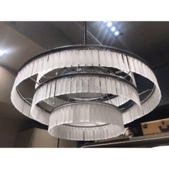 Floor Sample Italamp Charles Chandelier with Glass and Leather