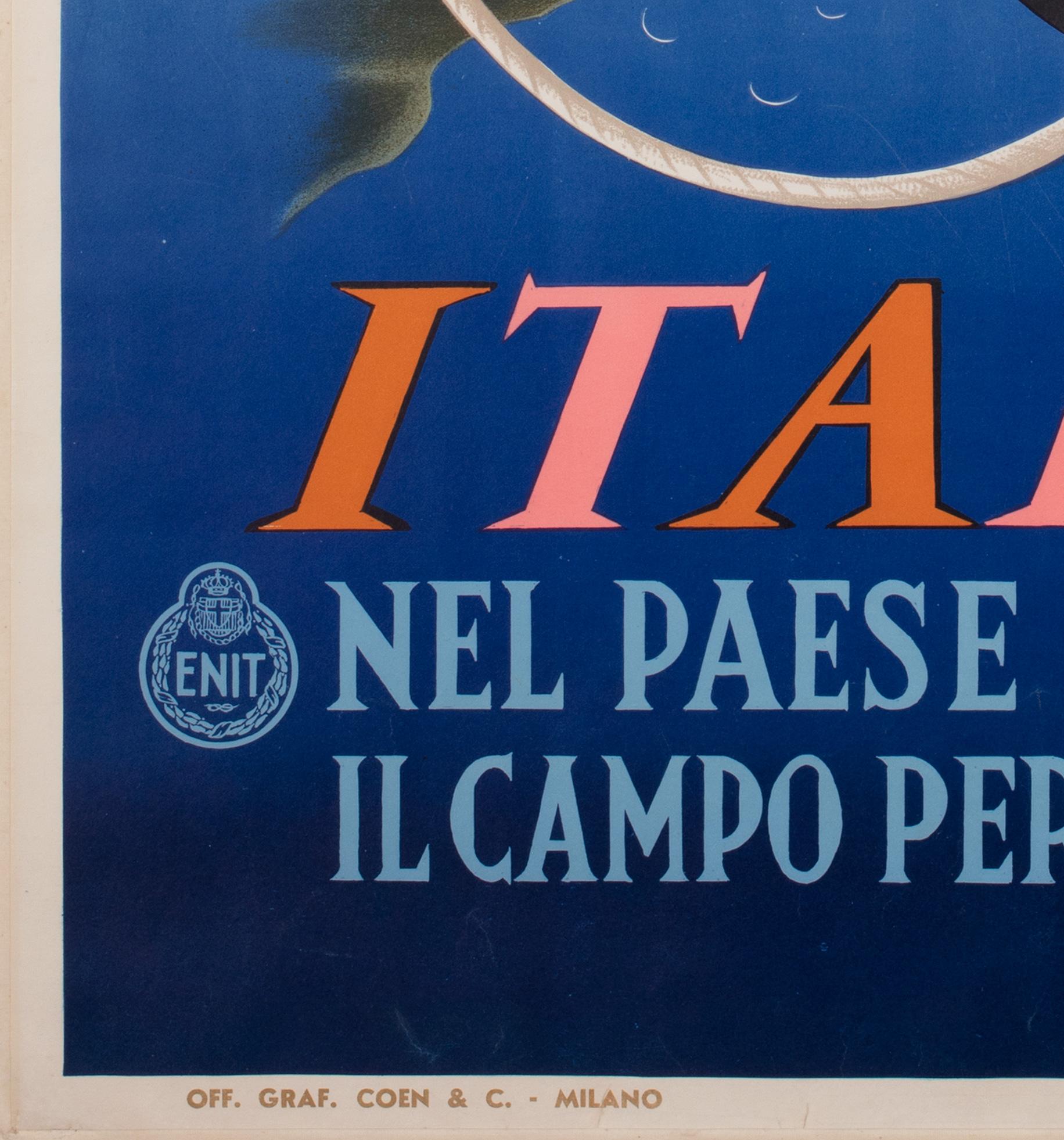 Italienisches Sport-Ski-Reise-Werbeplakat CASSANDRE, Italien, Italien 1935 im Angebot 2