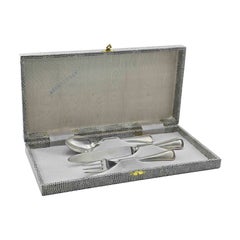 Set di posate da bambino in argento 800 Italia con astuccio, metà del XX secolo