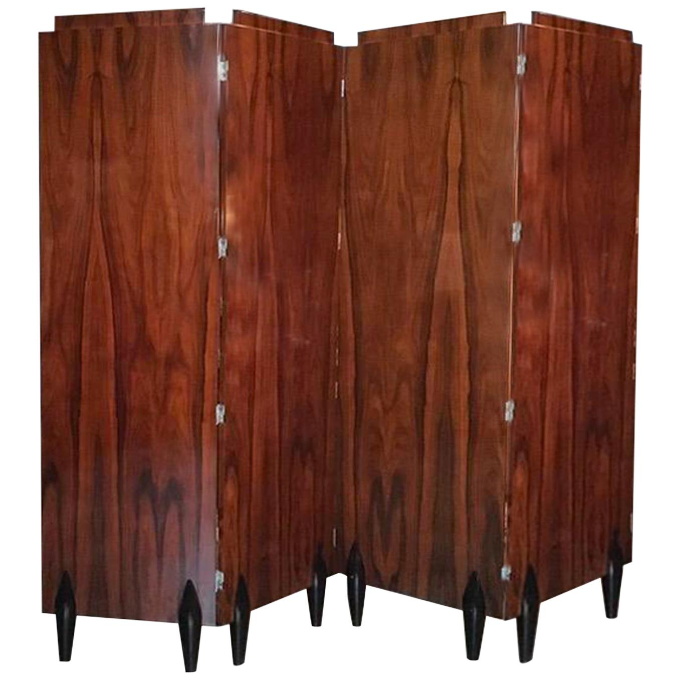 Custom MidCentury Style Geometric Wood Room Divider by Adesso Imports