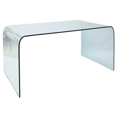 Italia Glass Desk/Writing/Dining Table by Angelo Cortesi, 1970s