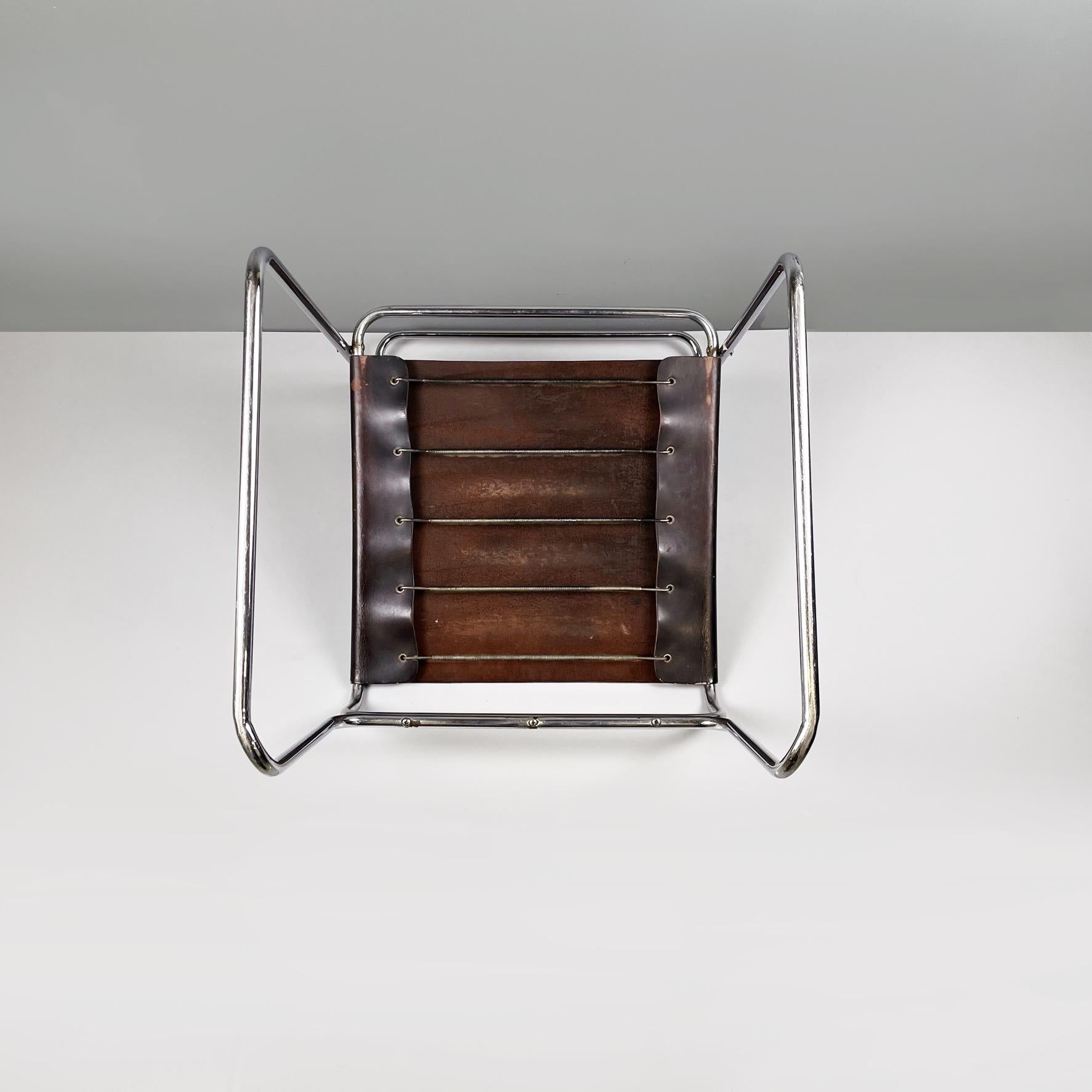 Chaise moderne italienne Libellula en acier et cuir noir par Carini pour Planula, 1970 en vente 9