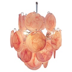 Italia Murano Chandeliers, 24 Pink Disks