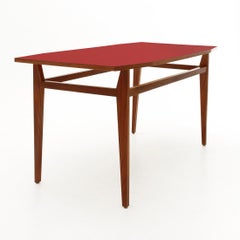 Italia Red Formica Top Dining Table Table, 1950s
