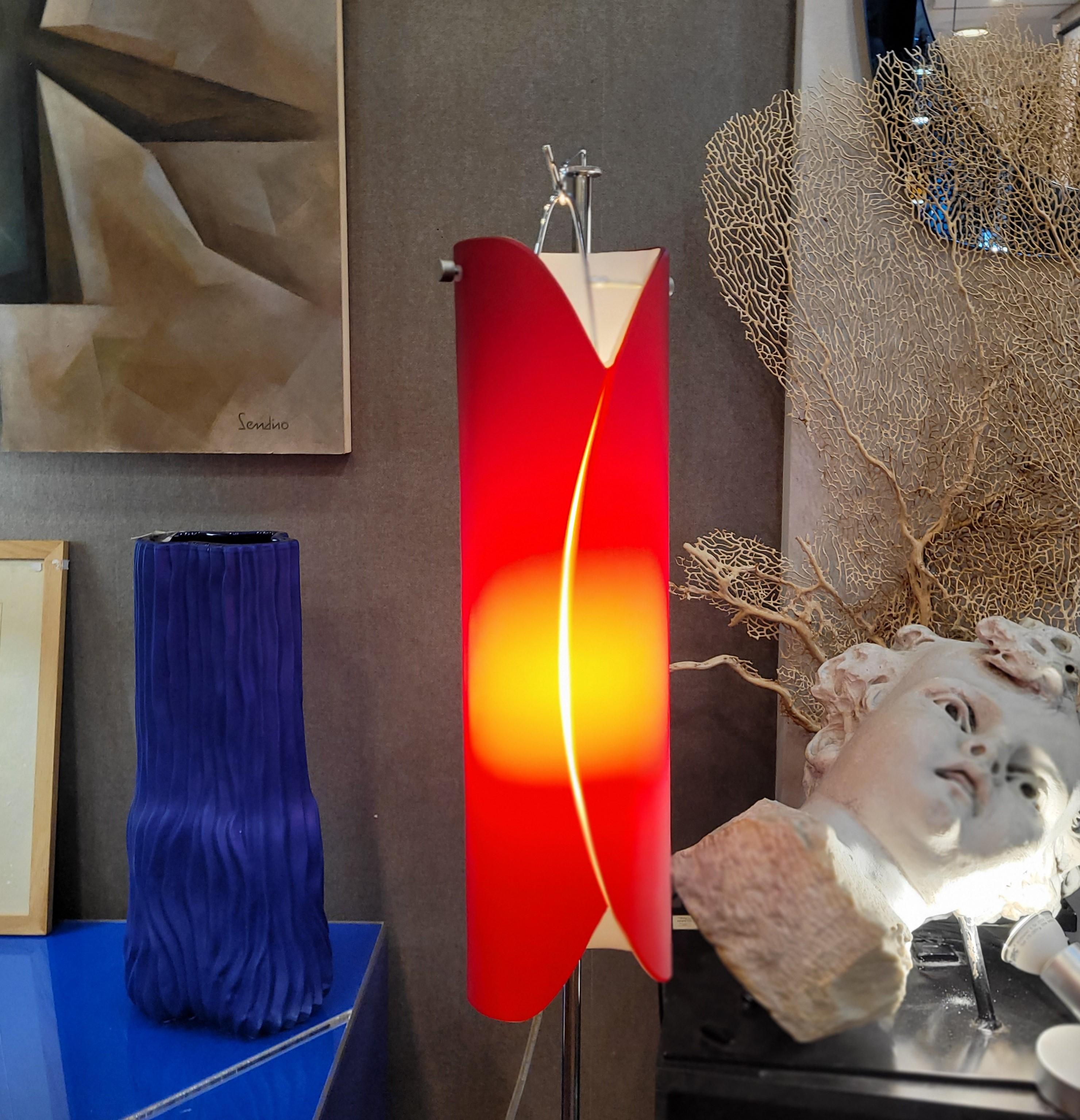 Italy Murano  Red pair of Floor lamps in  Vivarini for Roche Bobois  For Sale 6