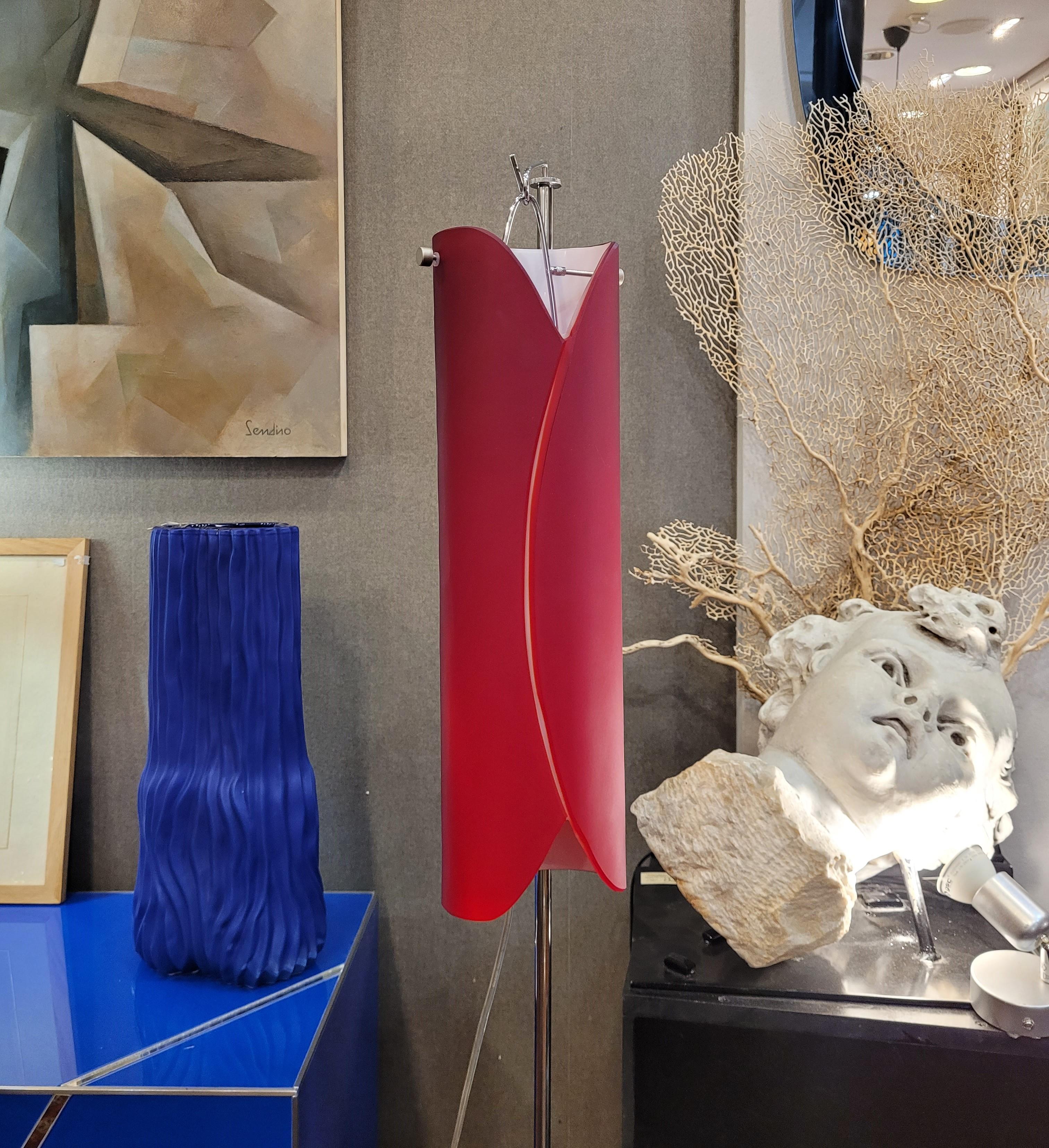 Italy Murano  Red pair of Floor lamps in  Vivarini for Roche Bobois  For Sale 7