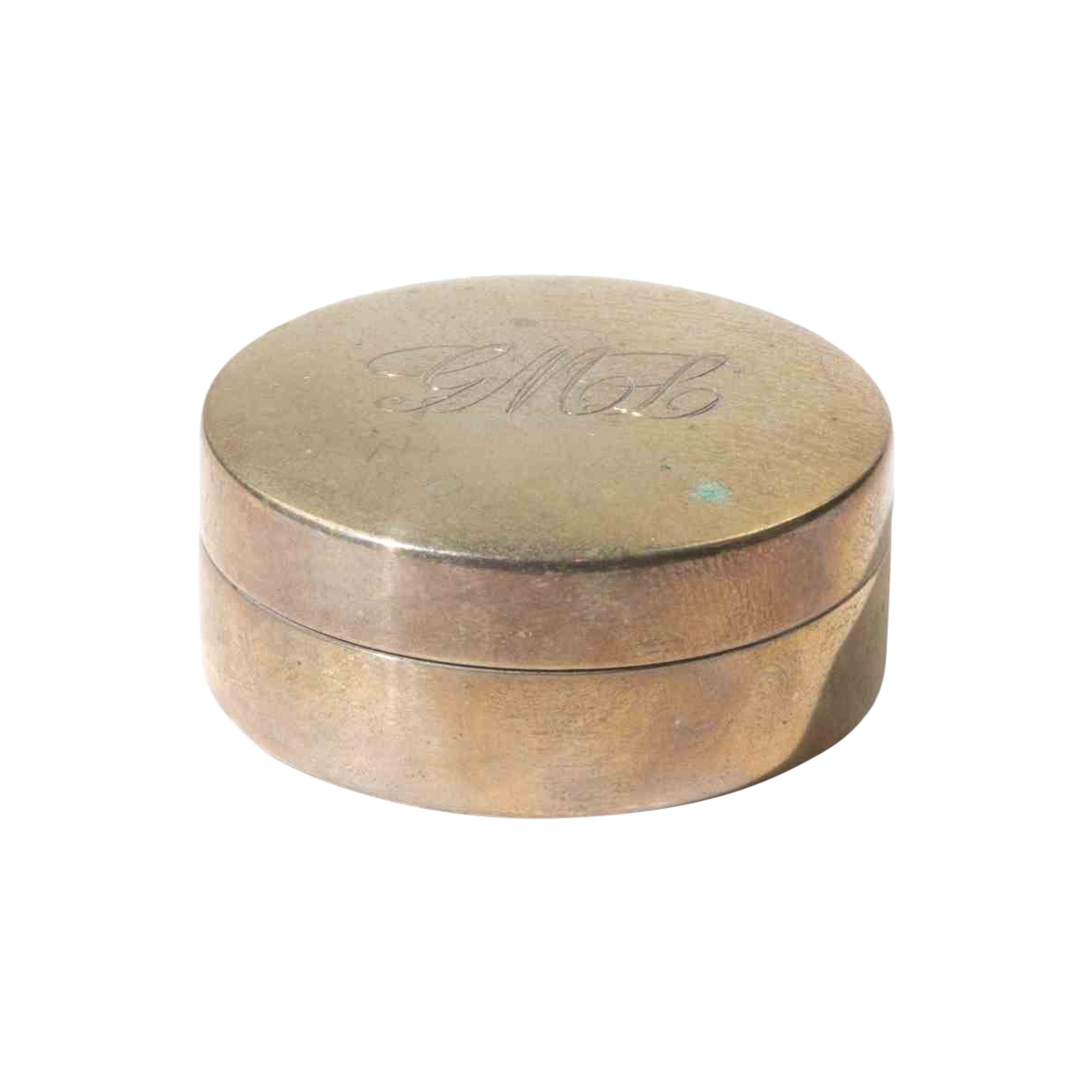 Italia Silver Round Box by C. Giardetti Firenze, 1960s For Sale