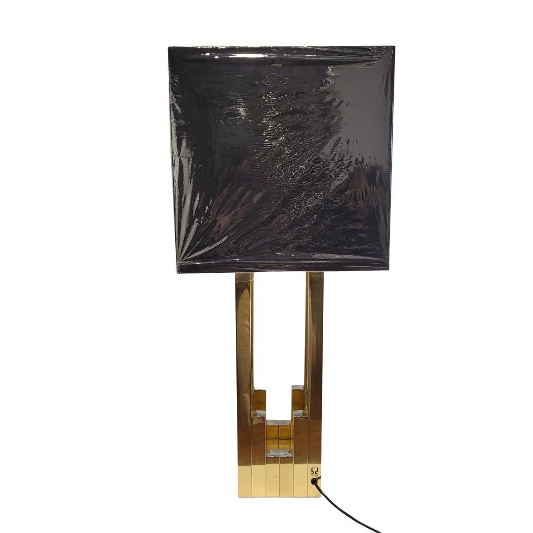 Italia table lamp, brass and chrome-plated steel, Willy Rizzo for BD Lumica (Moderne der Mitte des Jahrhunderts) im Angebot