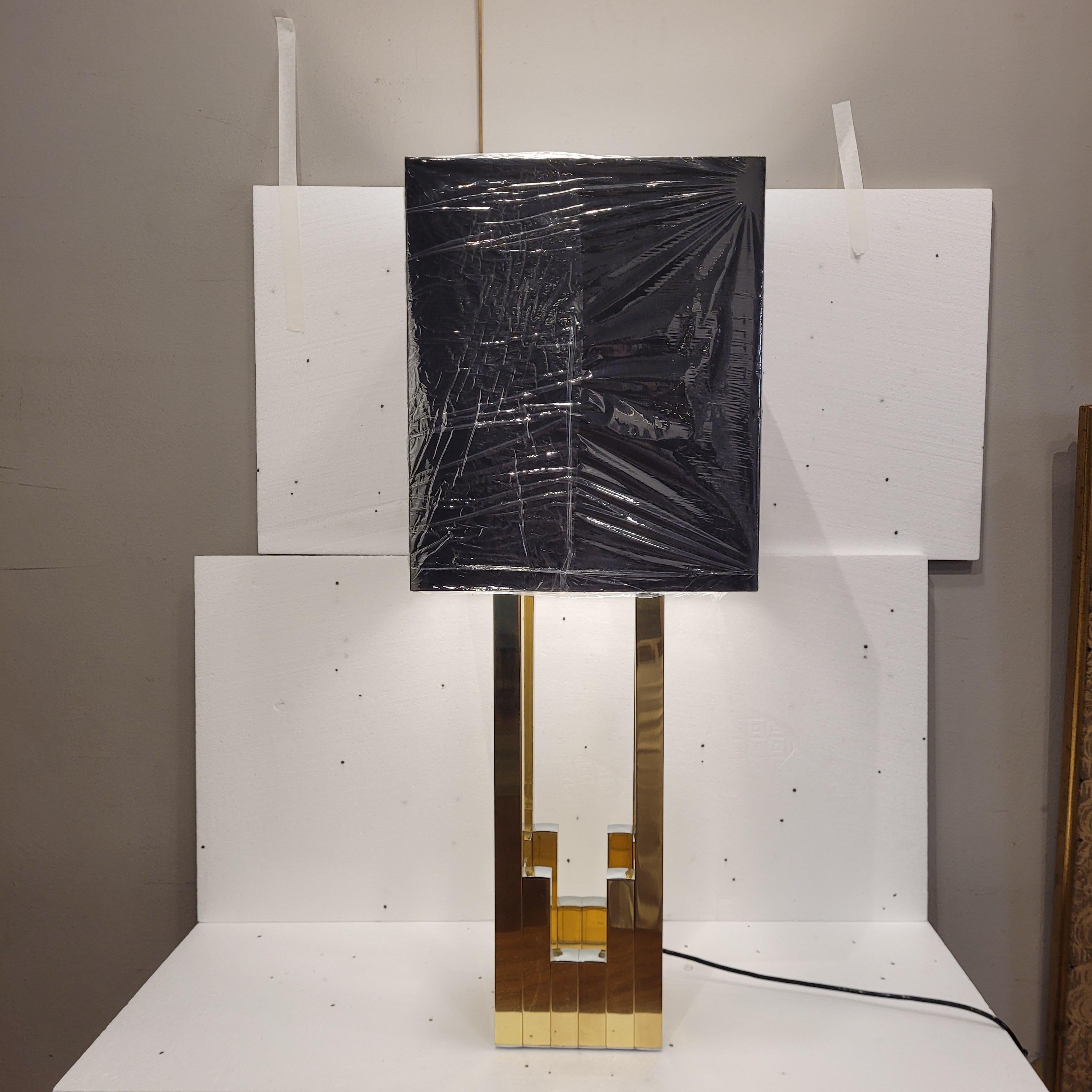 Italia table lamp, brass and chrome-plated steel, Willy Rizzo for BD Lumica im Zustand „Gut“ im Angebot in Valladolid, ES