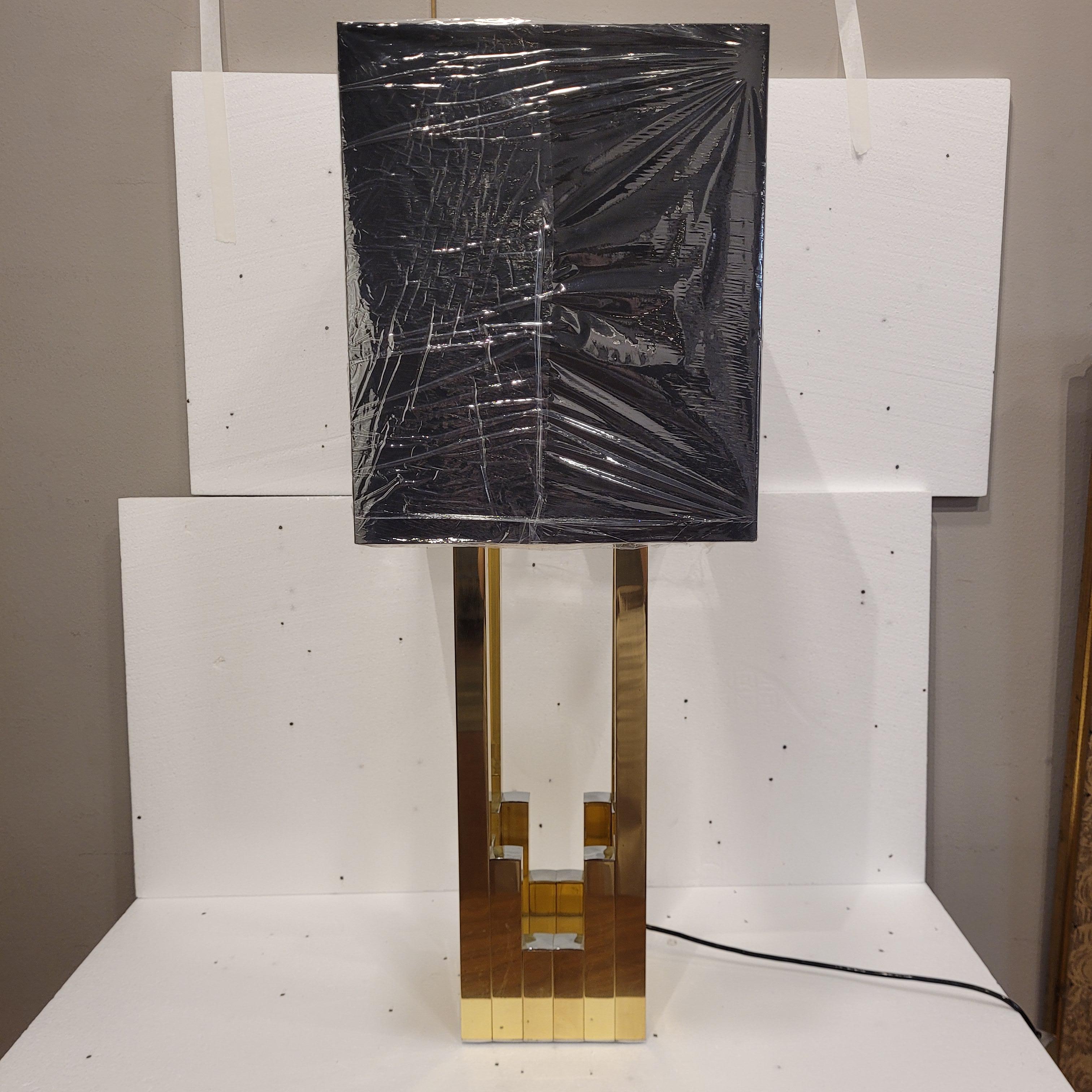 Italia table lamp, brass and chrome-plated steel, Willy Rizzo for BD Lumica (Ende des 20. Jahrhunderts) im Angebot
