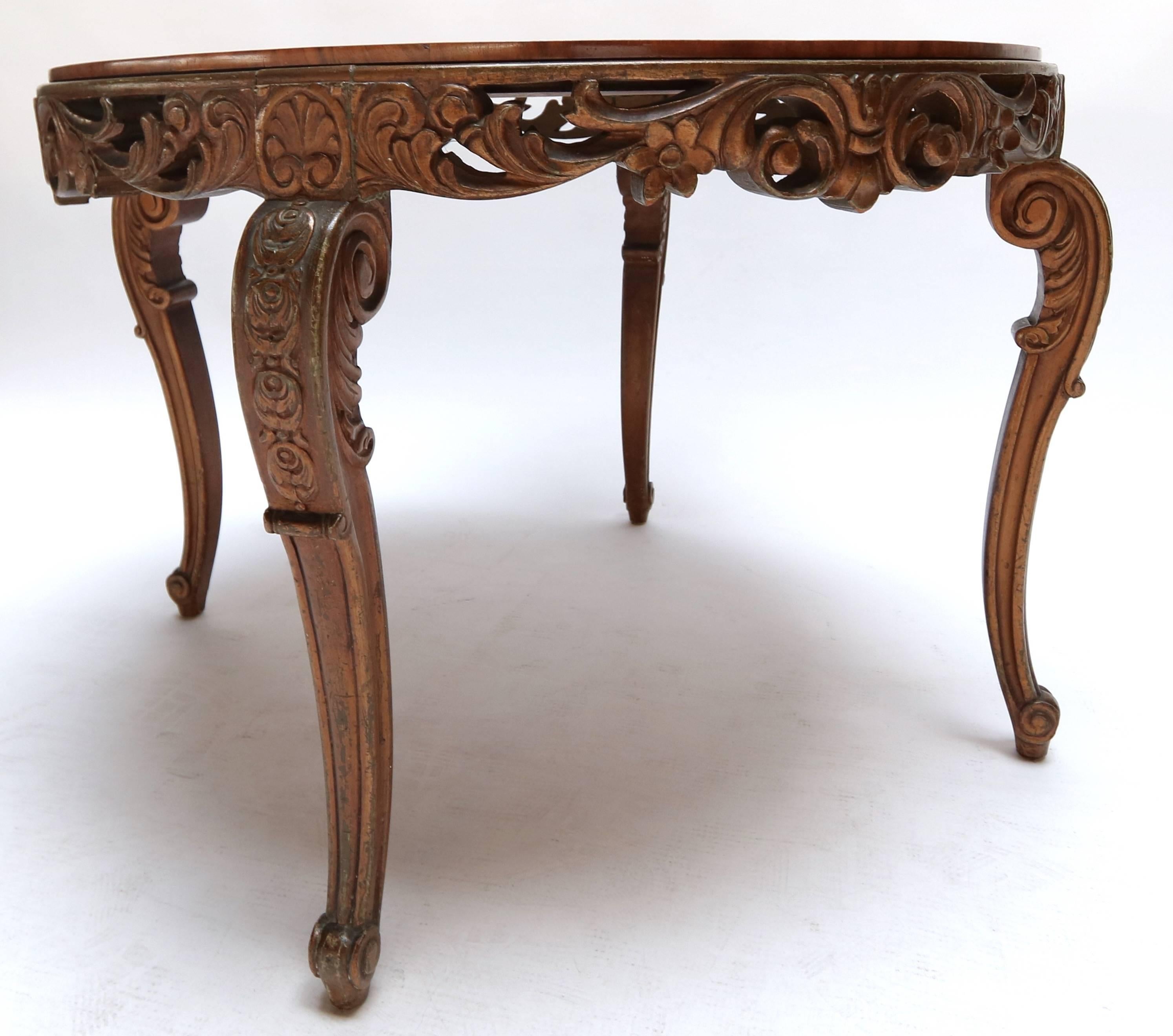 20th Century Italian, 1920s Carved Wood Coffee Table