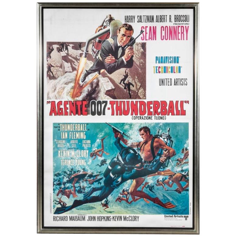 Italian 007 "Thunderball" Movie 1980 Rerelease Poster by Rotopress Roma For Sale