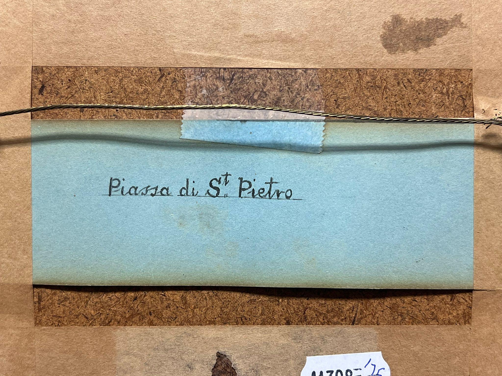 Piazza San Pietro vista del Vaticano inizio XIX secolo Grand Tour Gouache su carta in vendita 1