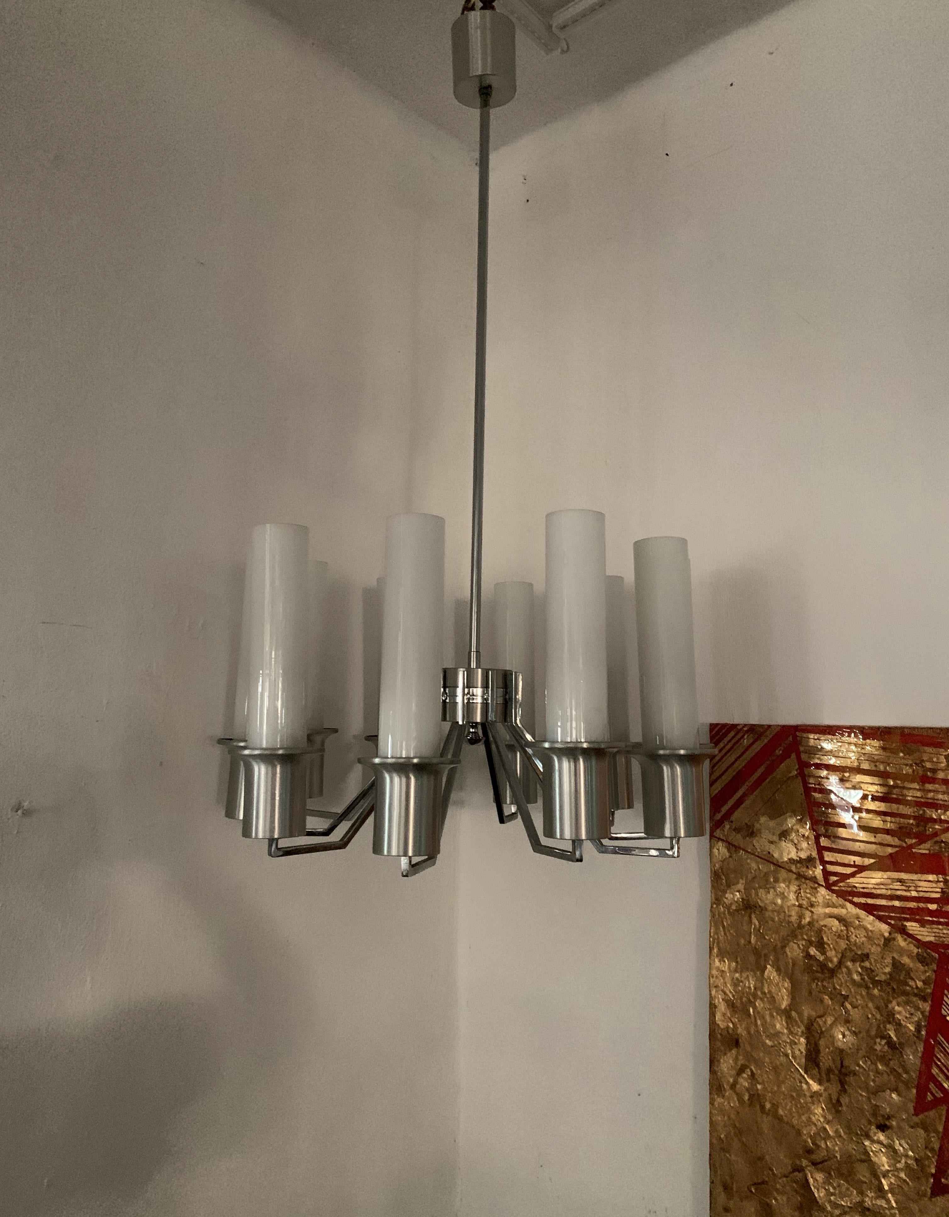 Italian 10-Light Mid-Century Modern Chandelier ITSO Artemide, circa 1970 For Sale 5