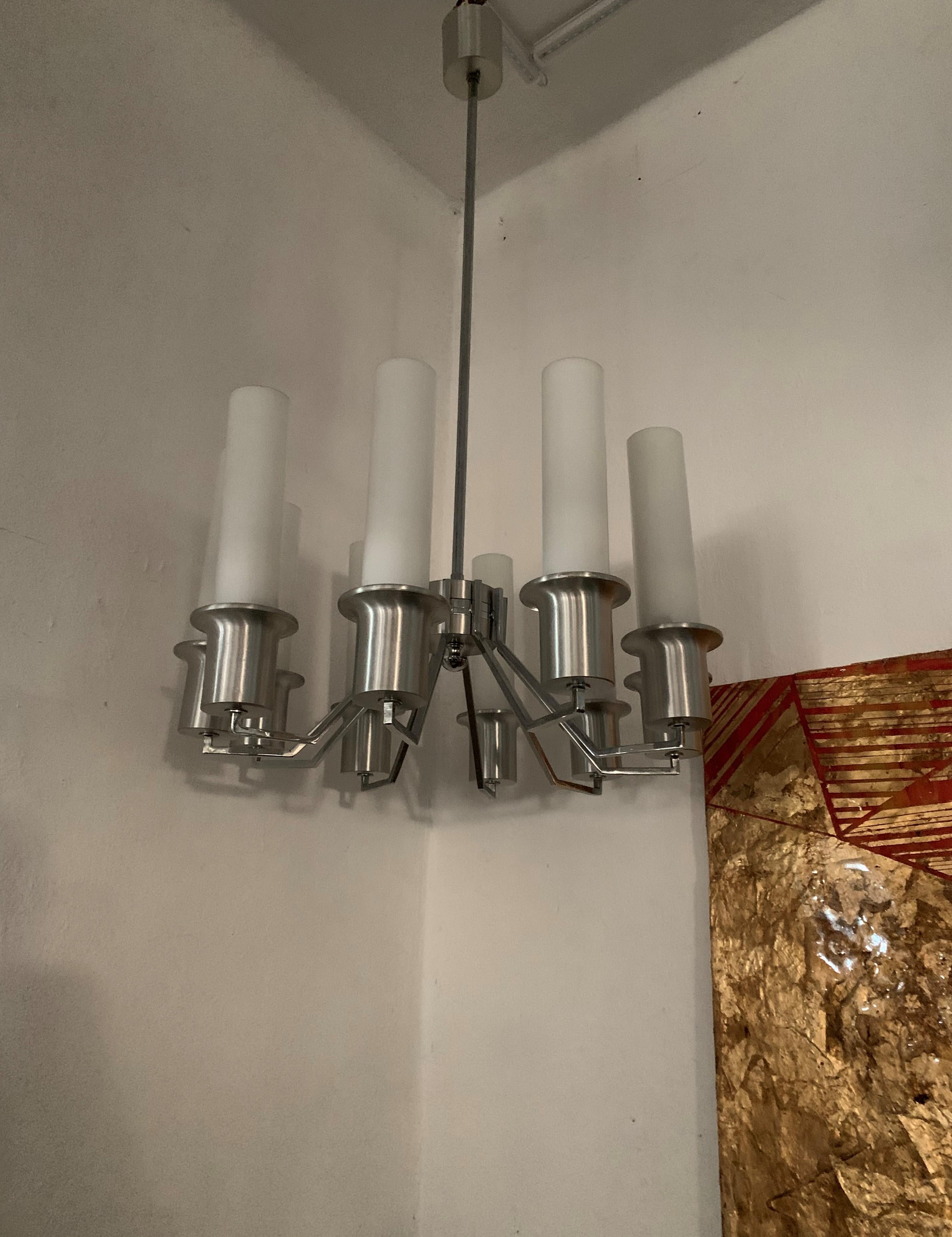 Italian 10-Light Mid-Century Modern Chandelier ITSO Artemide, circa 1970 For Sale 6