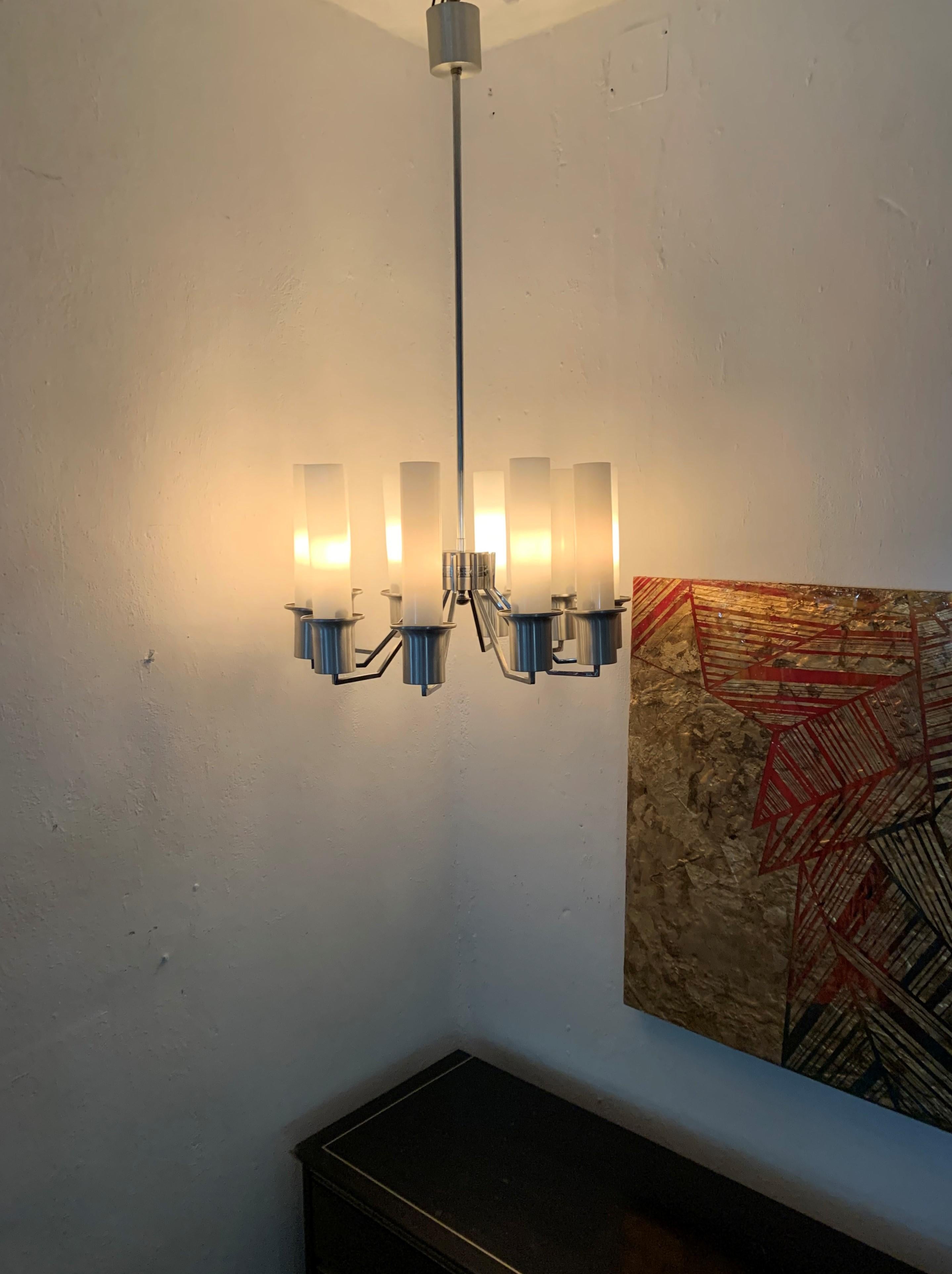 Italian 10-Light Mid-Century Modern Chandelier ITSO Artemide, circa 1970 For Sale 8