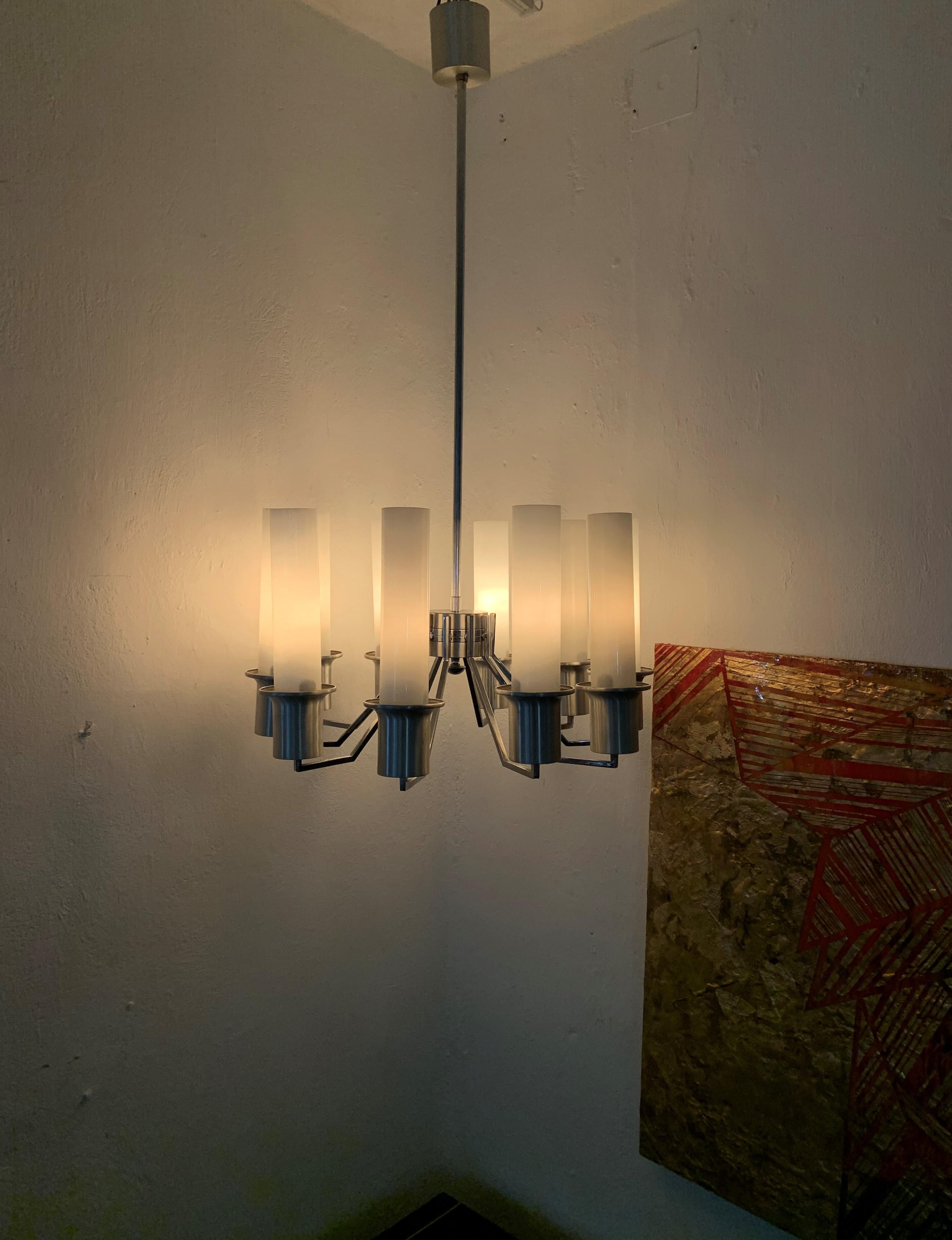 Italian 10-Light Mid-Century Modern Chandelier ITSO Artemide, circa 1970 For Sale 9