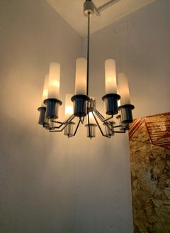 Italienischer 10-Licht-Kronleuchter aus der Mitte des Jahrhunderts:: ITSO Artemide:: um 1970