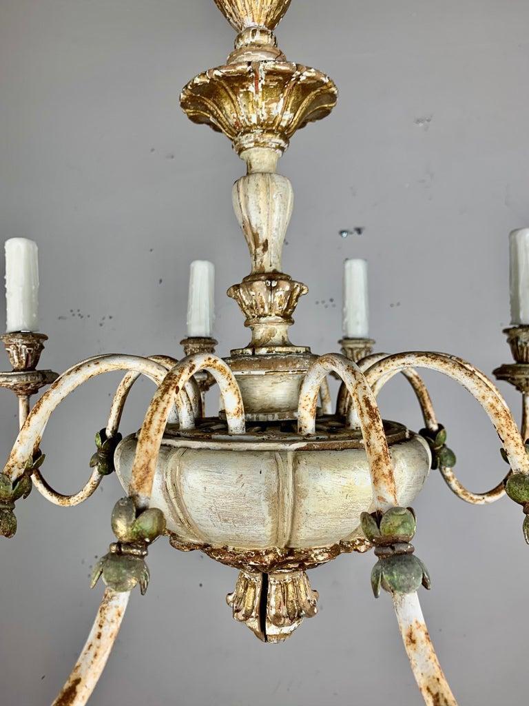 Italian '10' Light Painted Chandelier, C. 1930 1