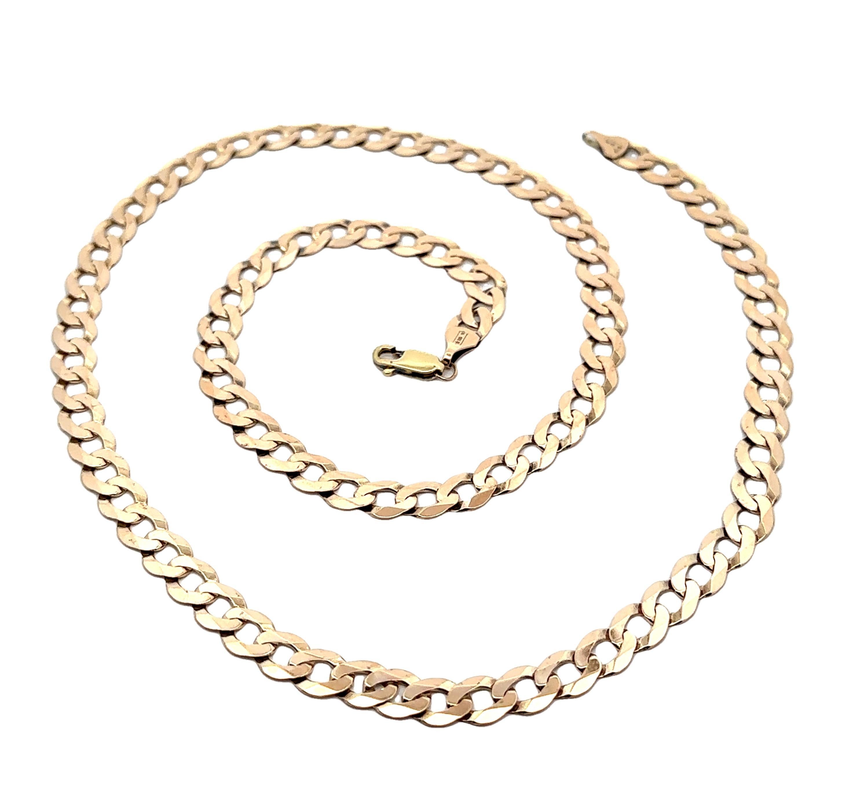 Collana a catena cubana in oro giallo rosato 10k da 23