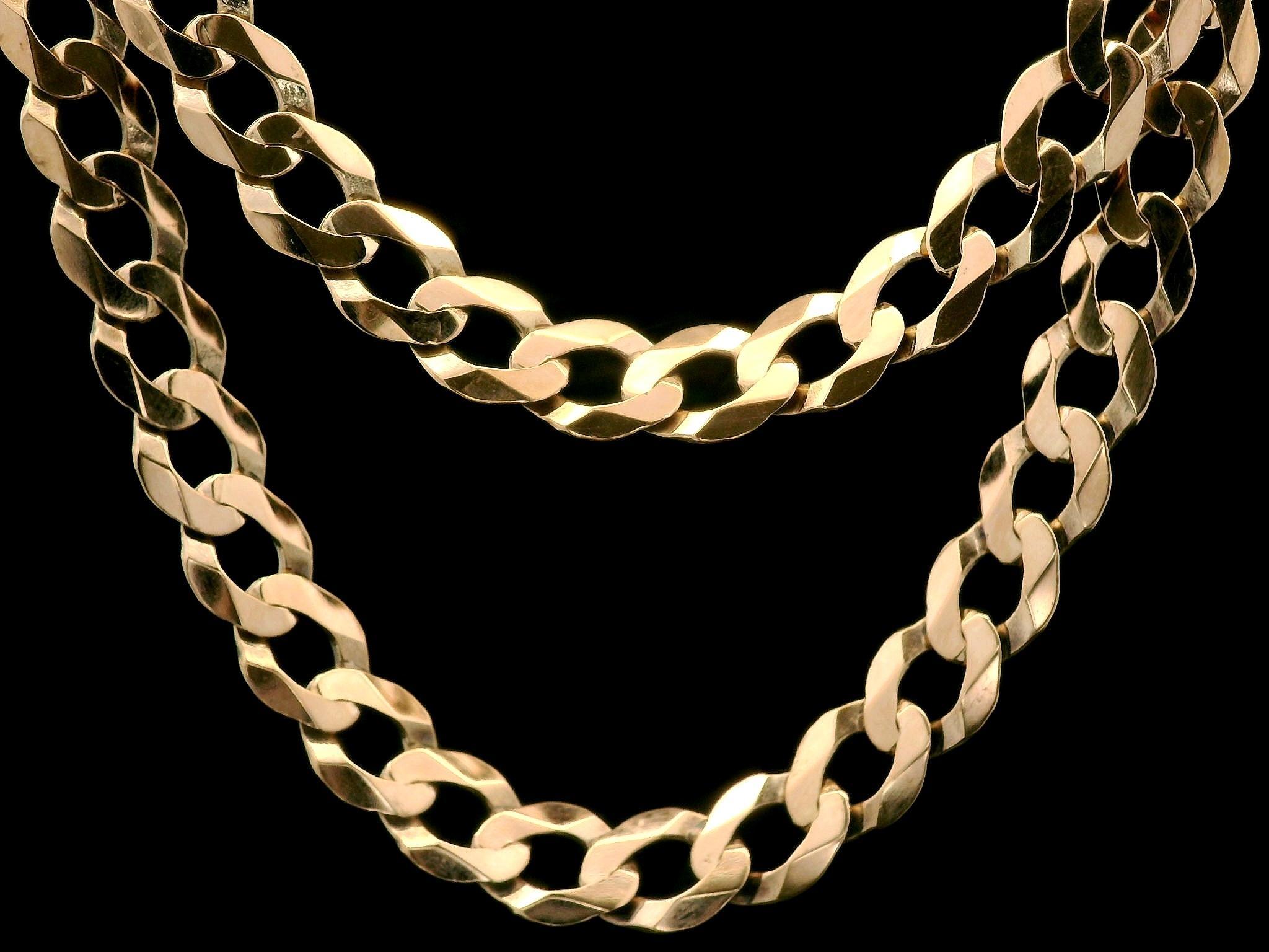 Collana a catena cubana in oro giallo rosato 10k da 23