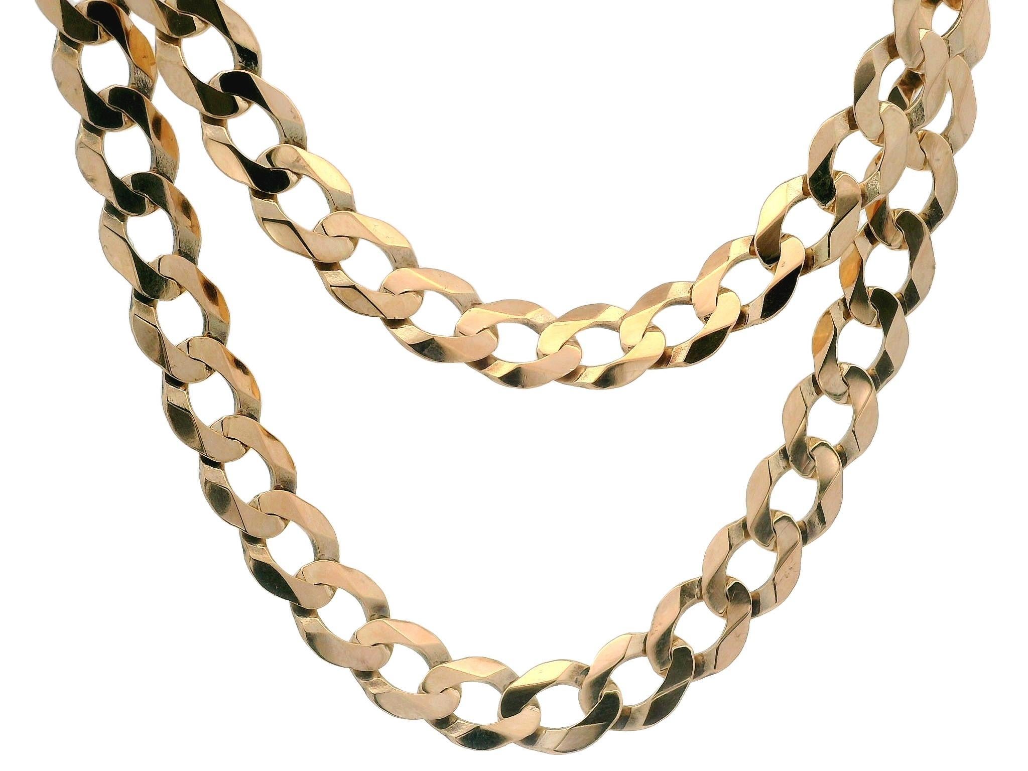 Collana a catena cubana in oro giallo rosato 10k da 23