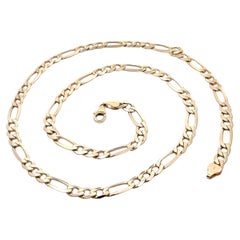 Italian 10k Yellow Gold 5.7mm Classic Figaro Link Chain 22" Men
s Necklace