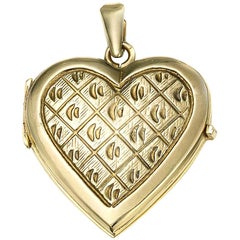 Retro Italian 14 Carat Gold Heart Locket