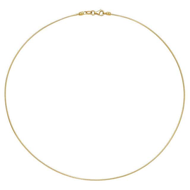 14 Karat Gold Thin Italian Omega Necklace For Sale at 1stDibs | thin ...