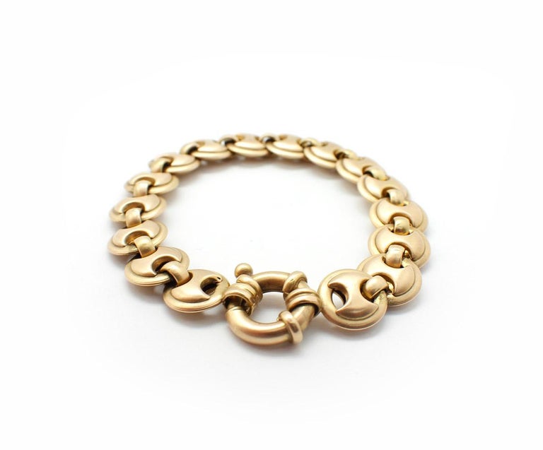 Italian 14 Karat Yellow Gold Circle Link Bracelet 23.61 Grams For Sale ...