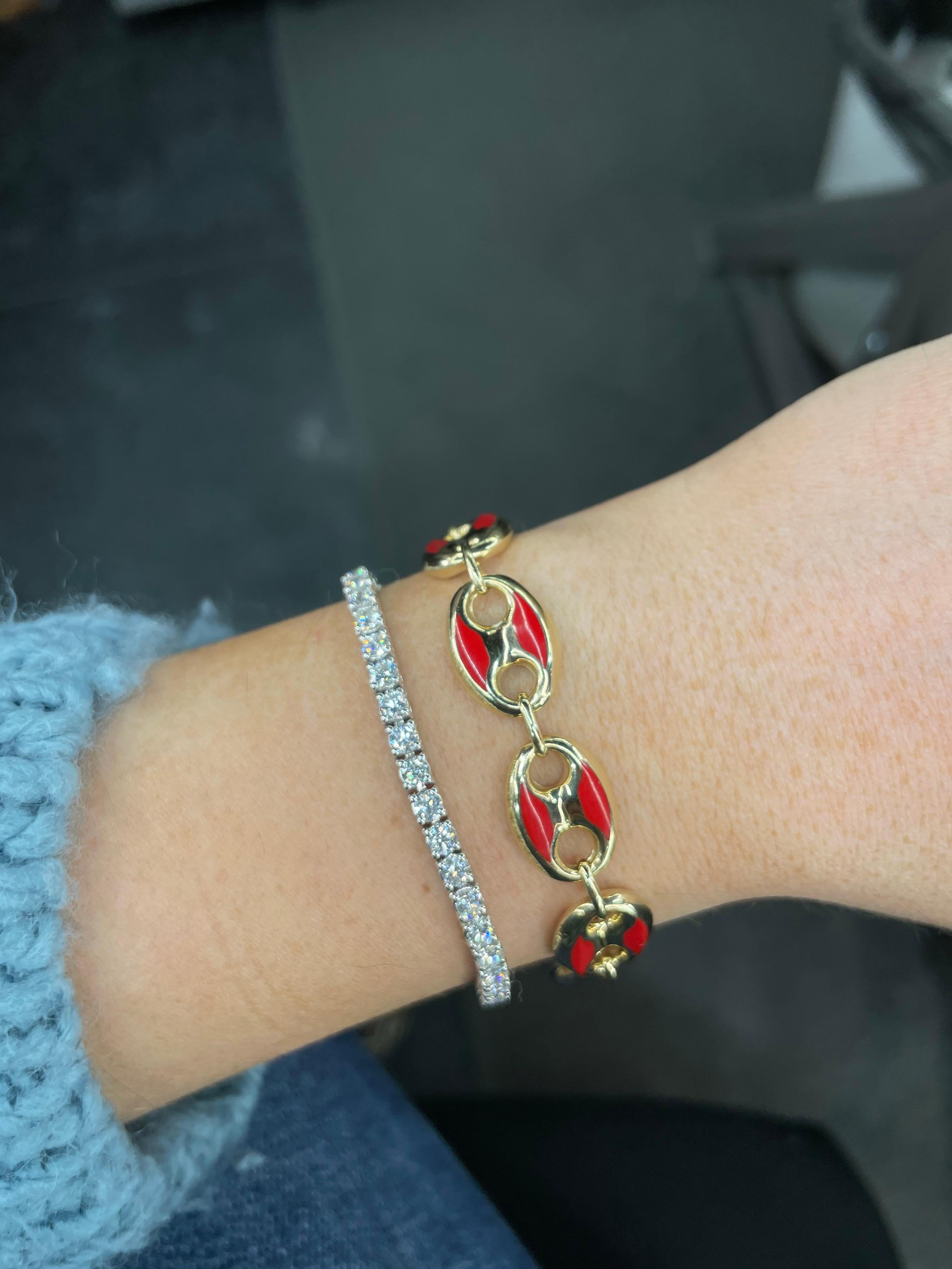Italian 14 Karat Yellow Gold Mariner Link Bracelet 15.9 Grams In New Condition In New York, NY