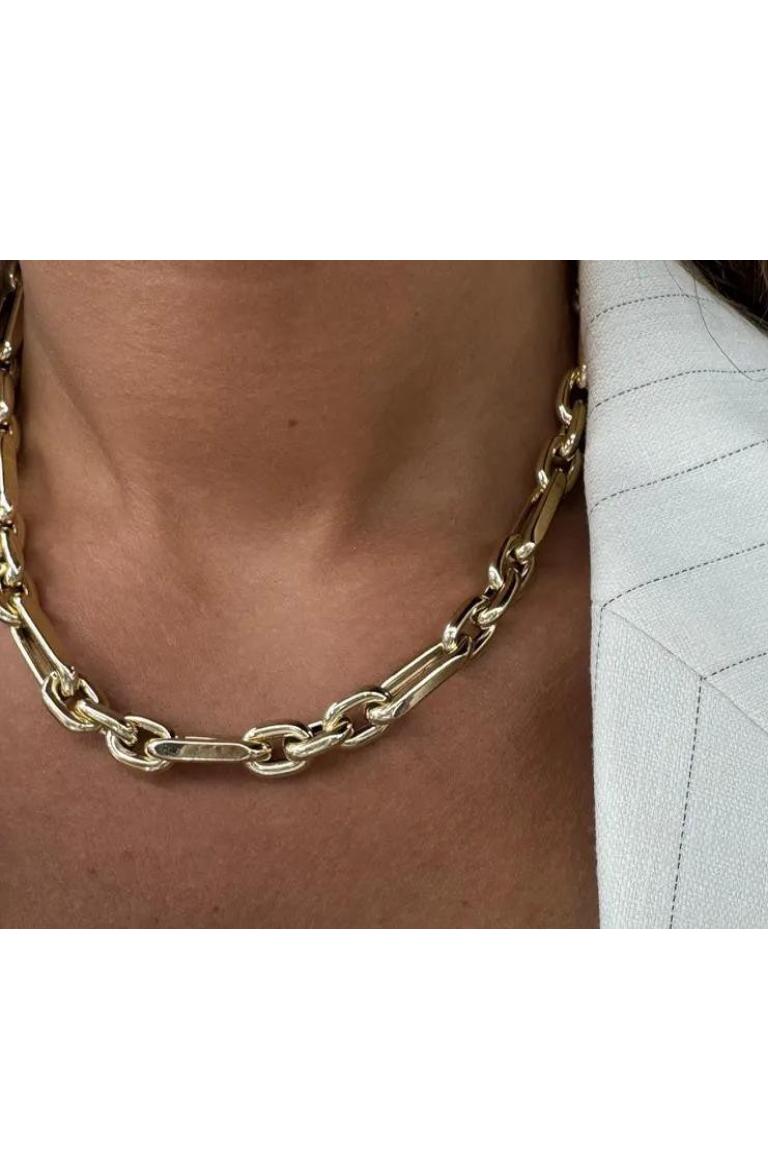 Italienische 14 Karat Gelbgold Multi Gliederhalskette 19.1 Gramm 18 Zoll im Zustand „Neu“ im Angebot in New York, NY