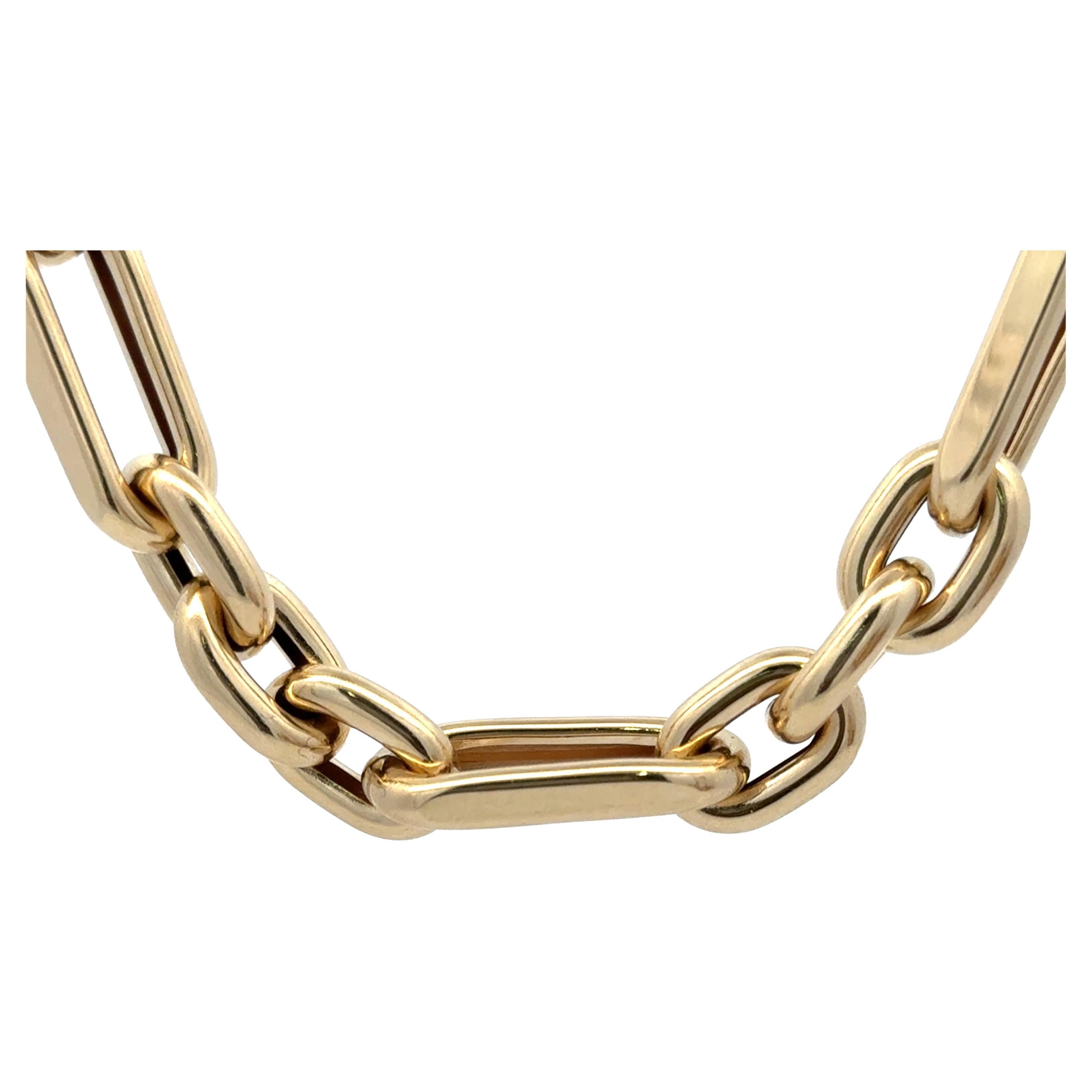 Italienische 14 Karat Gelbgold Multi Gliederhalskette 19.1 Gramm 18 Zoll im Angebot 2