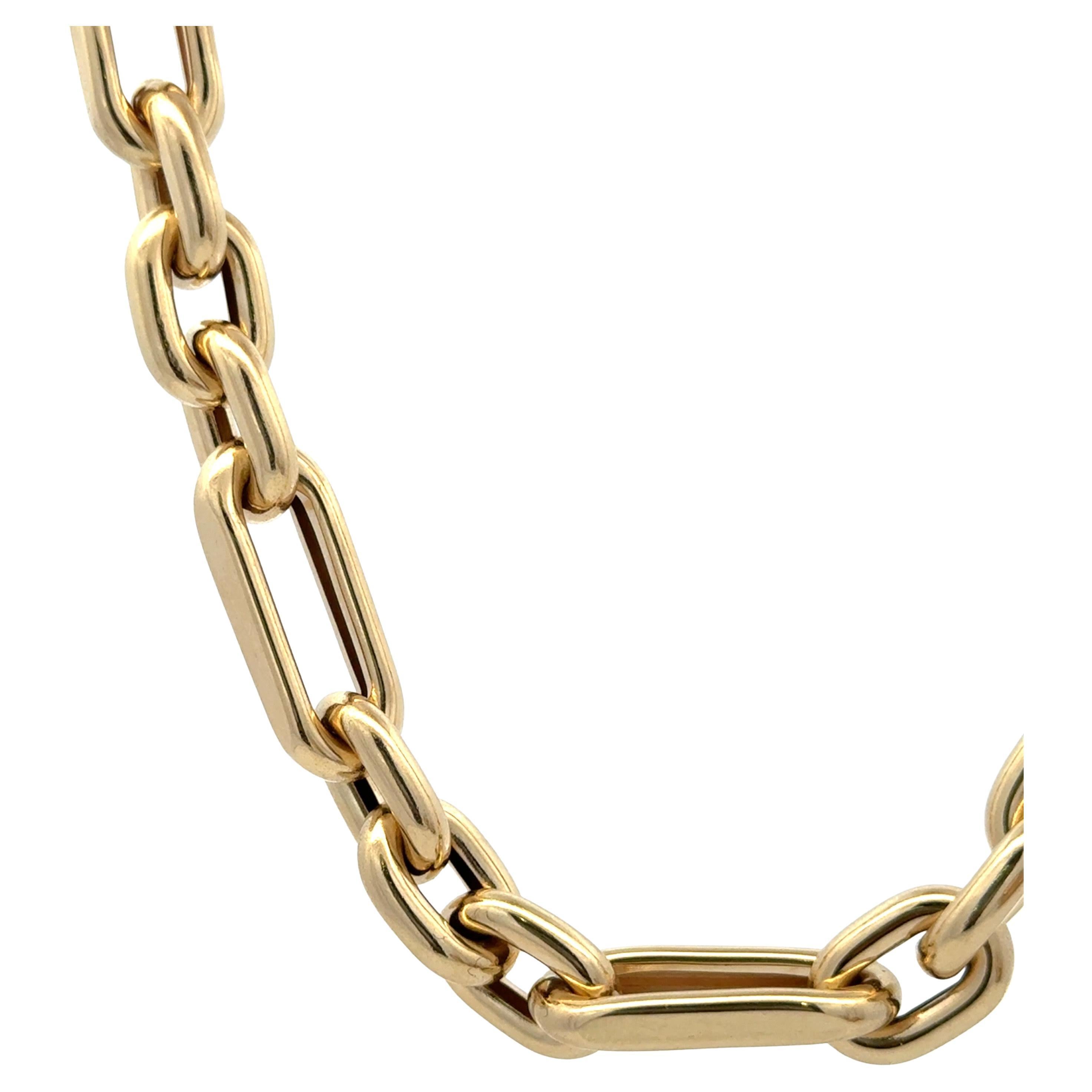 Italienische 14 Karat Gelbgold Multi Gliederhalskette 19.1 Gramm 18 Zoll im Angebot 3