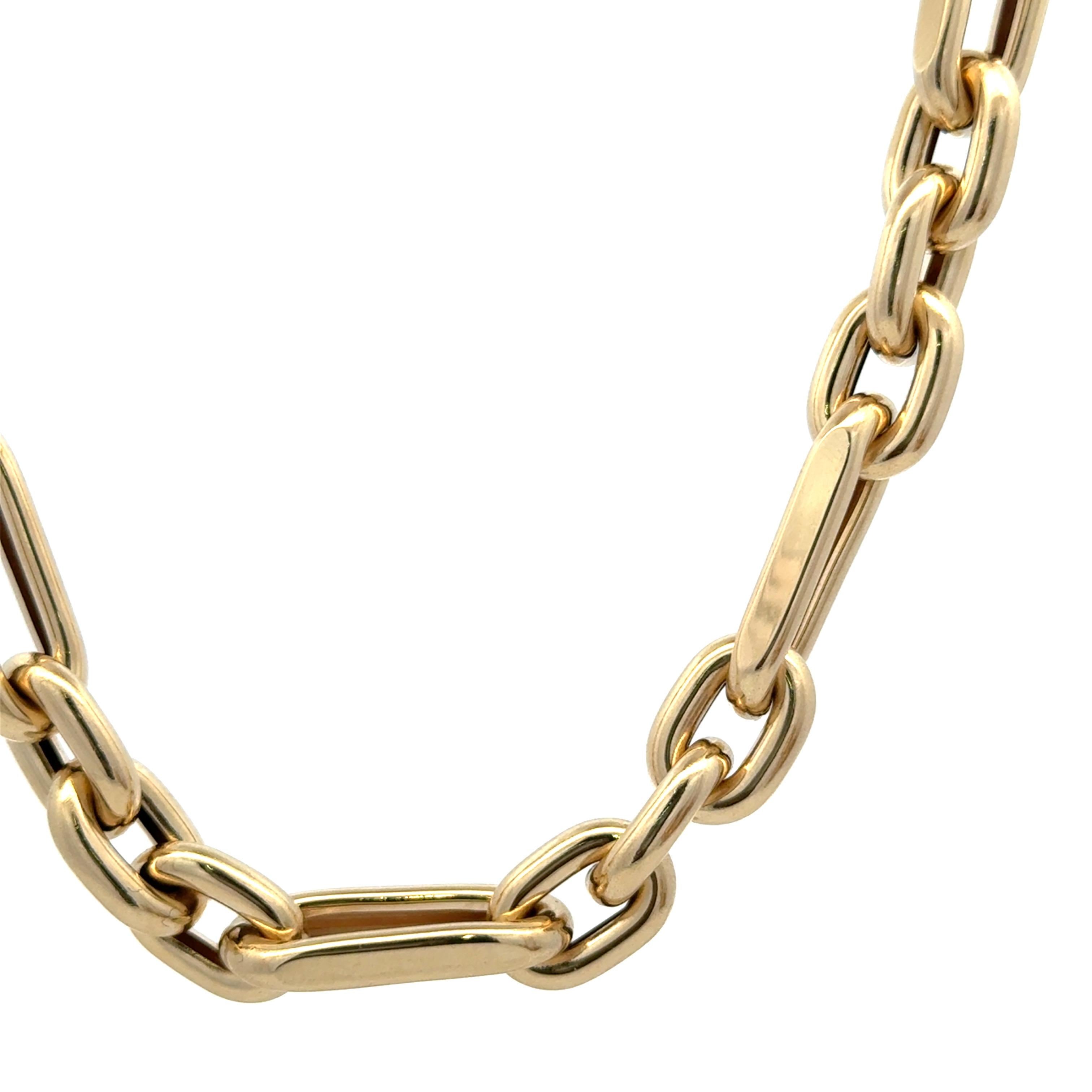 Italienische 14 Karat Gelbgold Multi Gliederhalskette 19.1 Gramm 18 Zoll im Angebot 4