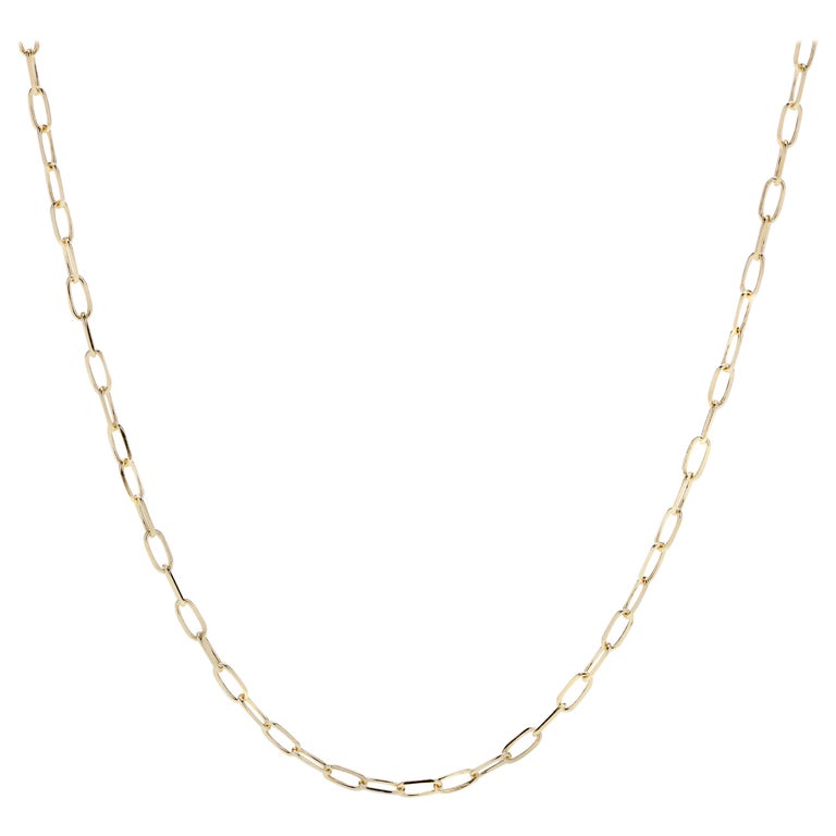18 inch - Italian 14 Karat Yellow Gold Small Paperclip Chain Necklace ...