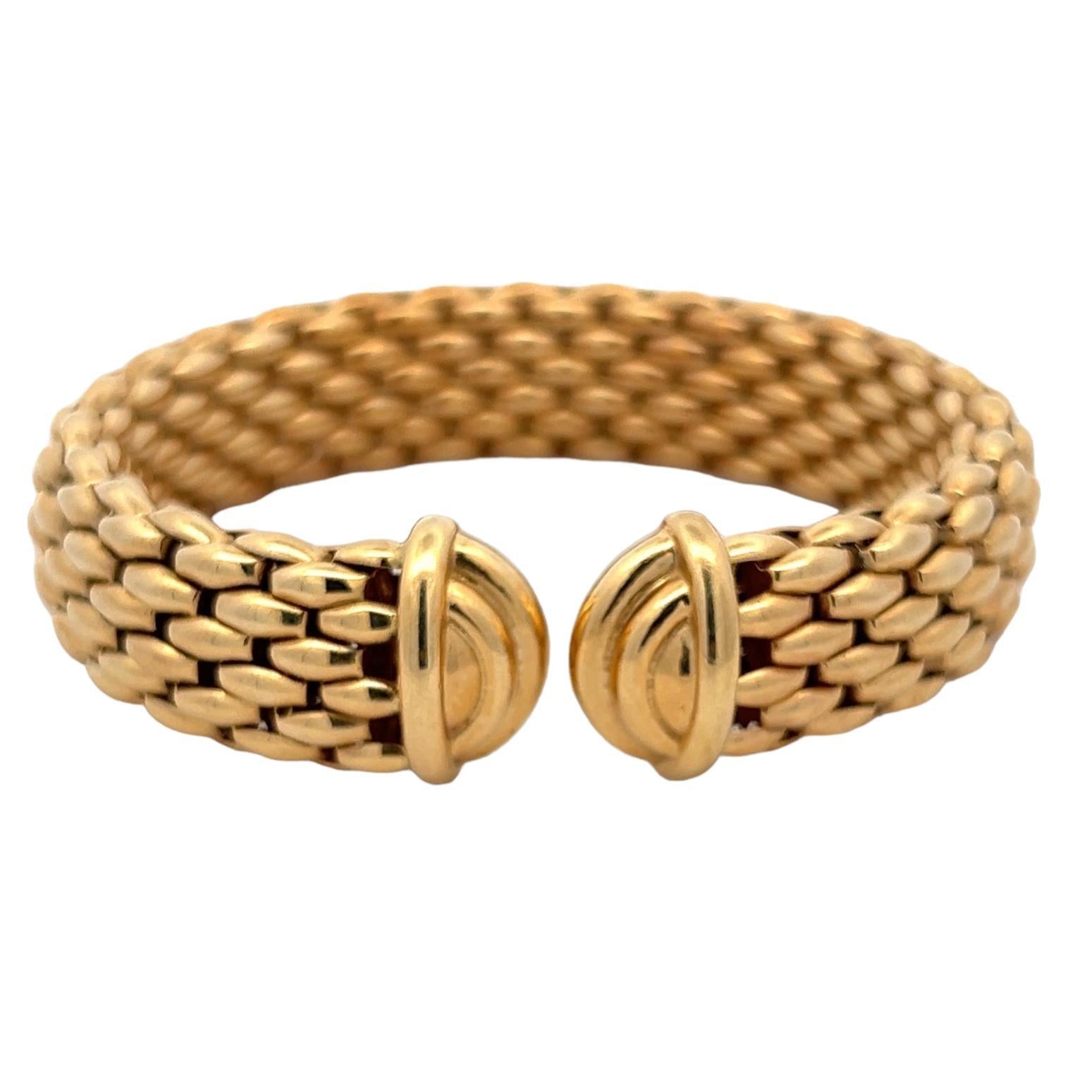 Braided tubogas bracelet in italian 14k yellow gold hotsell