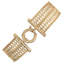 Italian 14 Karat Yellow Gold Woven Link Bracelet