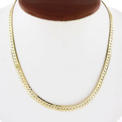 Italian 14k Gold 5mm 16" Polished Flat Herringbone Thick Link Chain Necklace