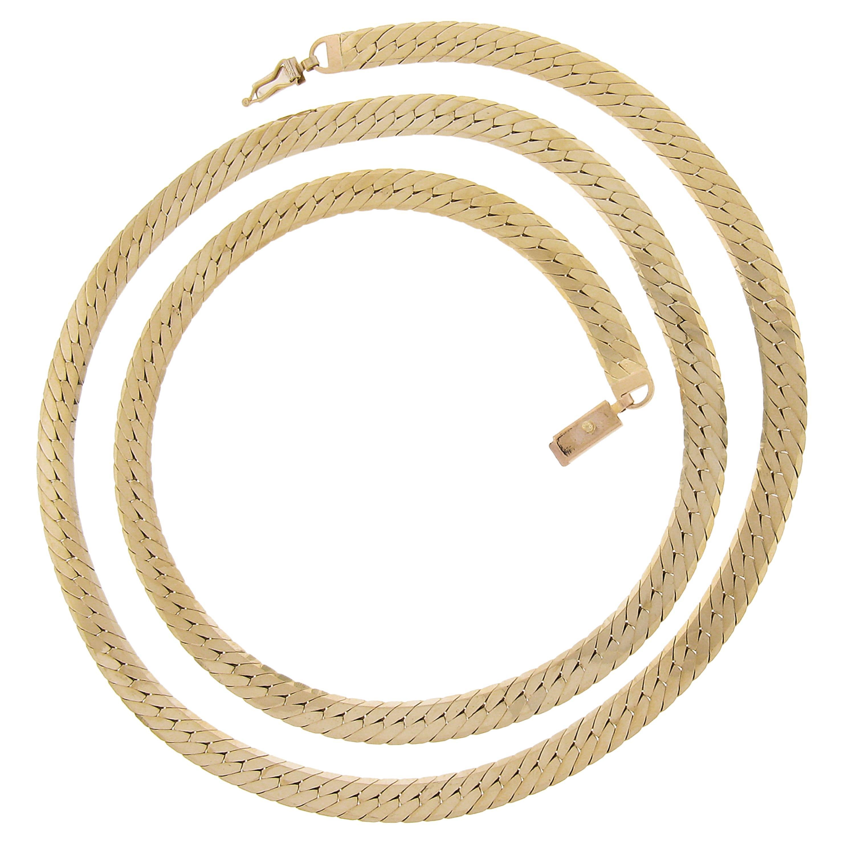 Fancy Herringbone Gold Chain Necklace