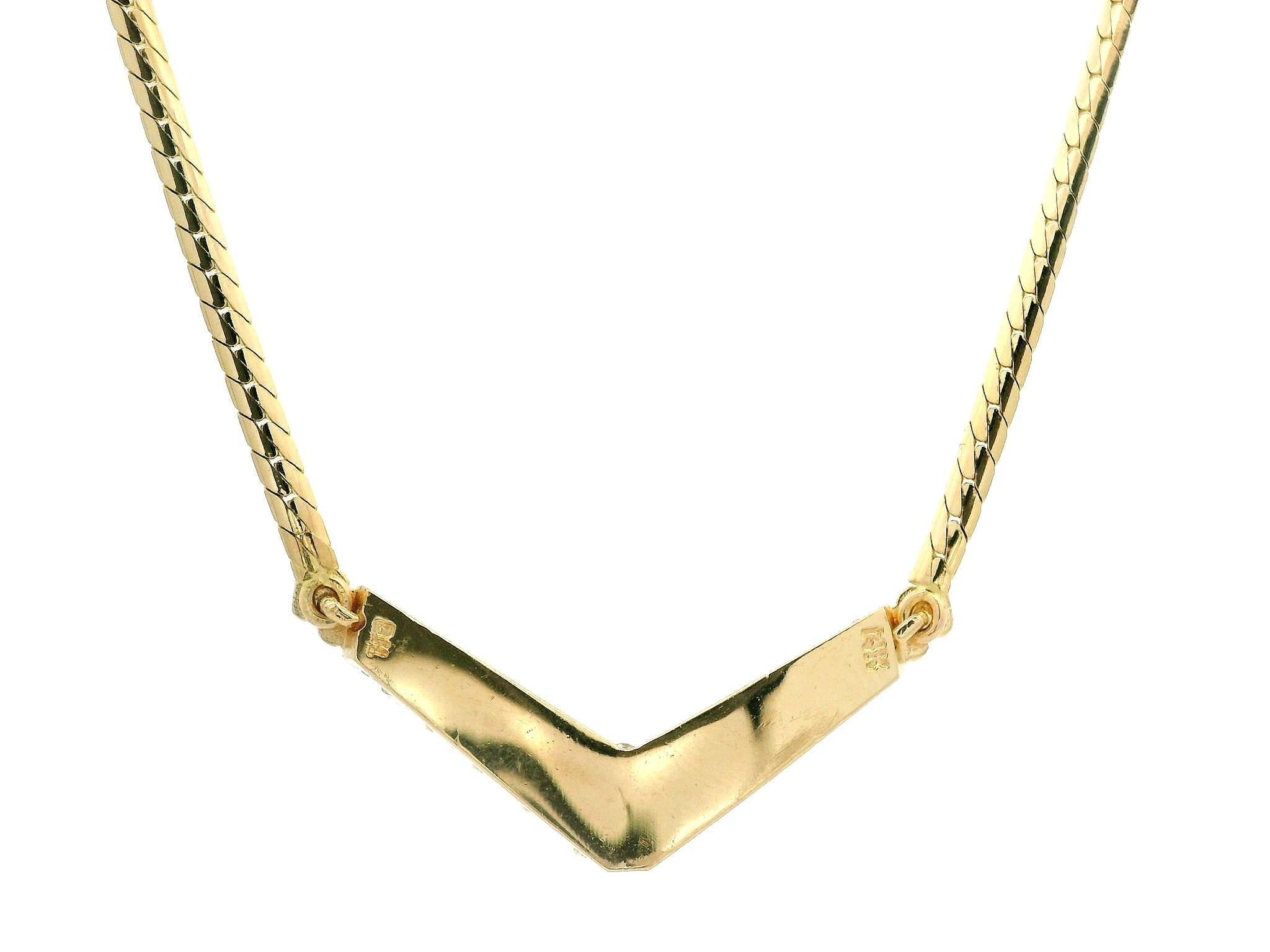 Donna Collana italiana in oro 14k con diamanti a canale da 0,80 carati e centro V.I.I. su maglia piatta a S in vendita